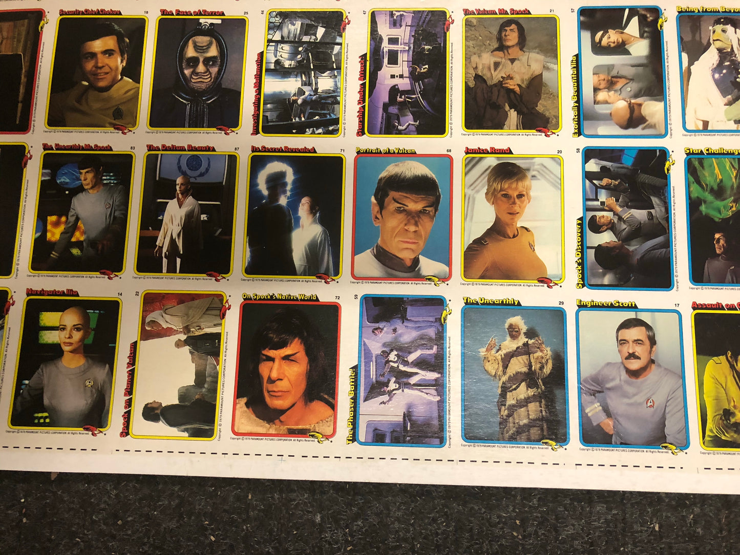 1979 Topps Star Trek movie cards rare uncut sheet