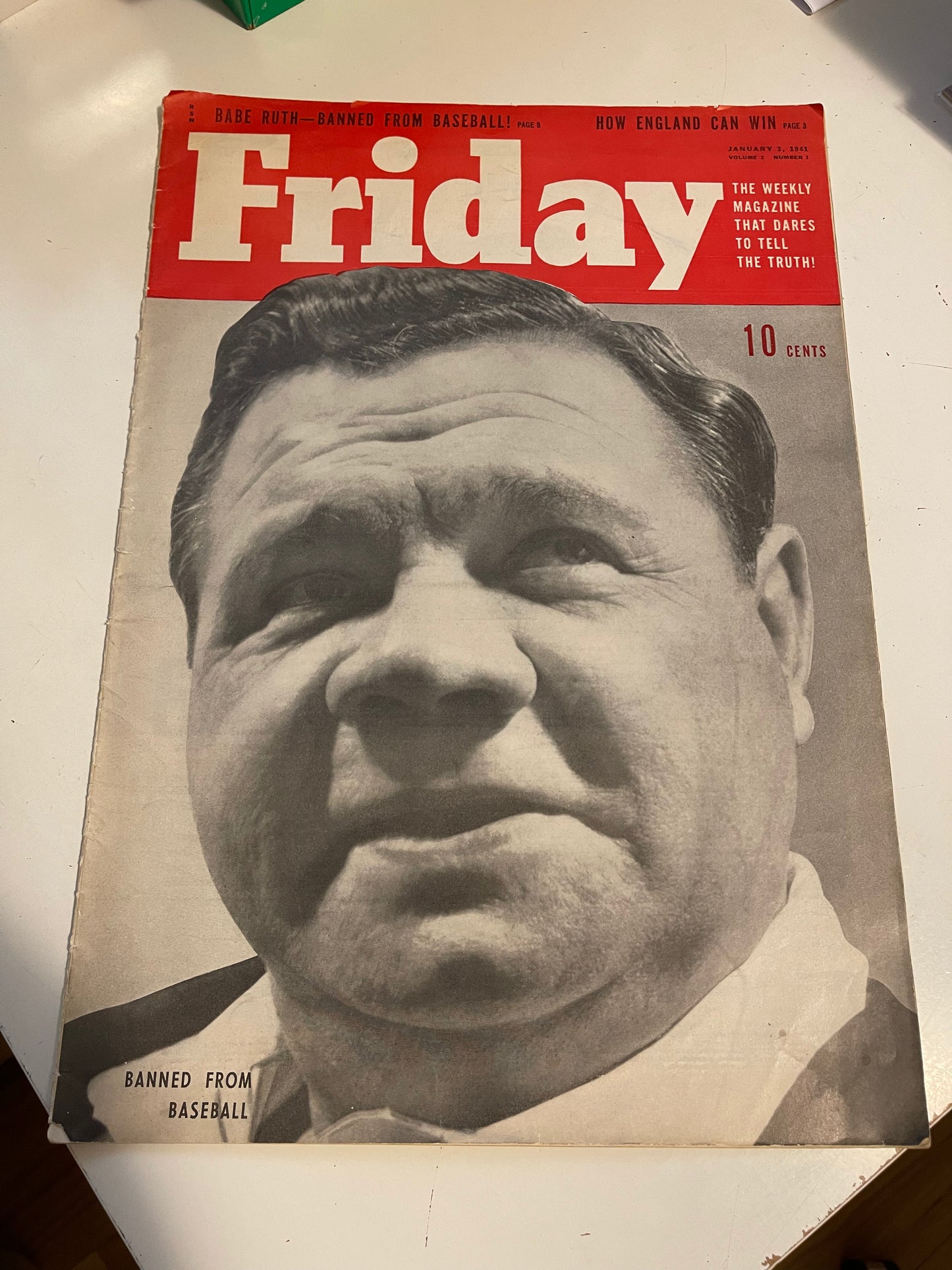 Babe Ruth baseball legend rare Friday magazine 1941