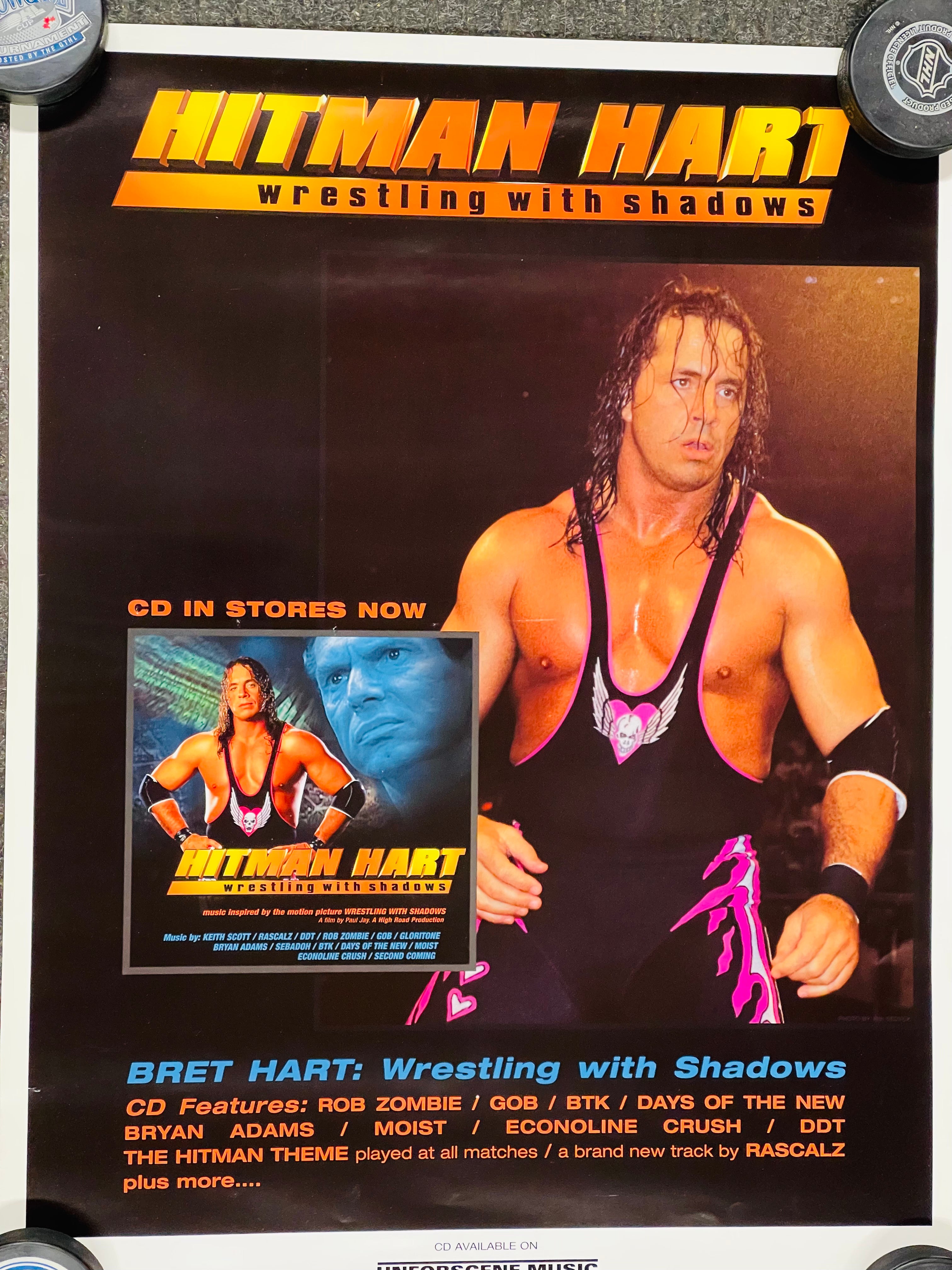 Brett Hart rare Wrestling movie poster 1990s