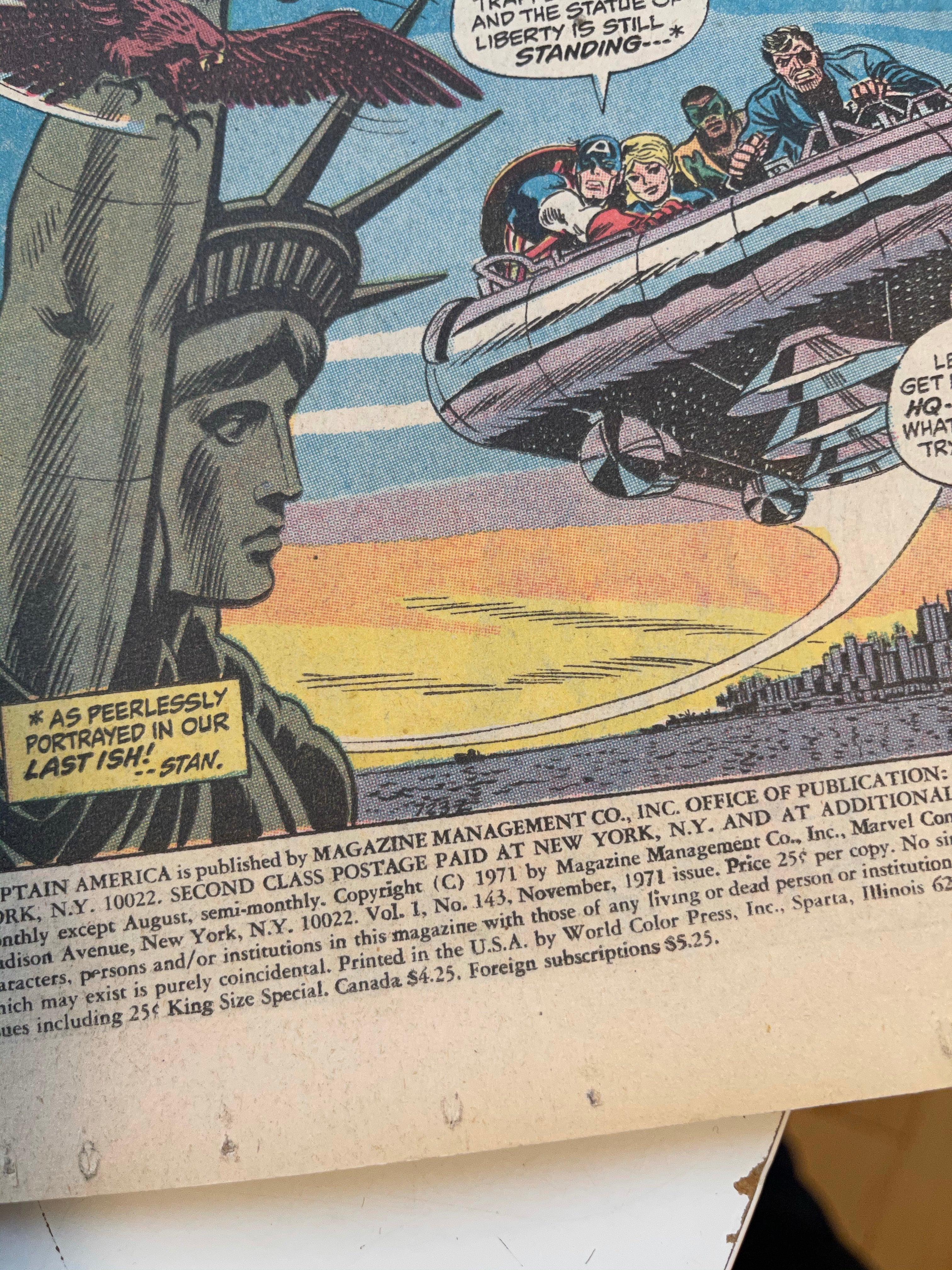 Captain America #143 fn condition comic book 1971