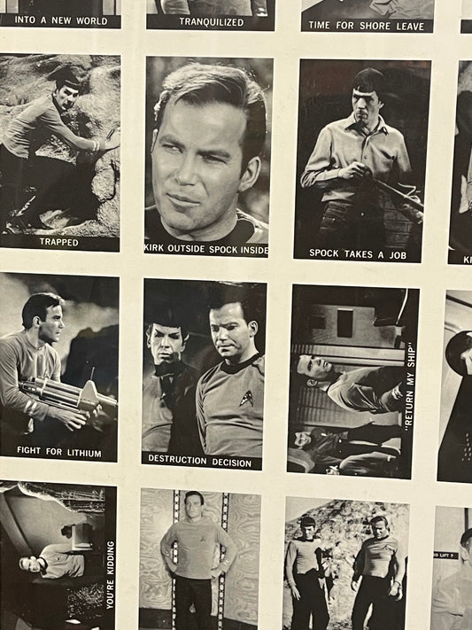 Star Trek TV show rare Europe reprint uncut matted cards sheet 1981