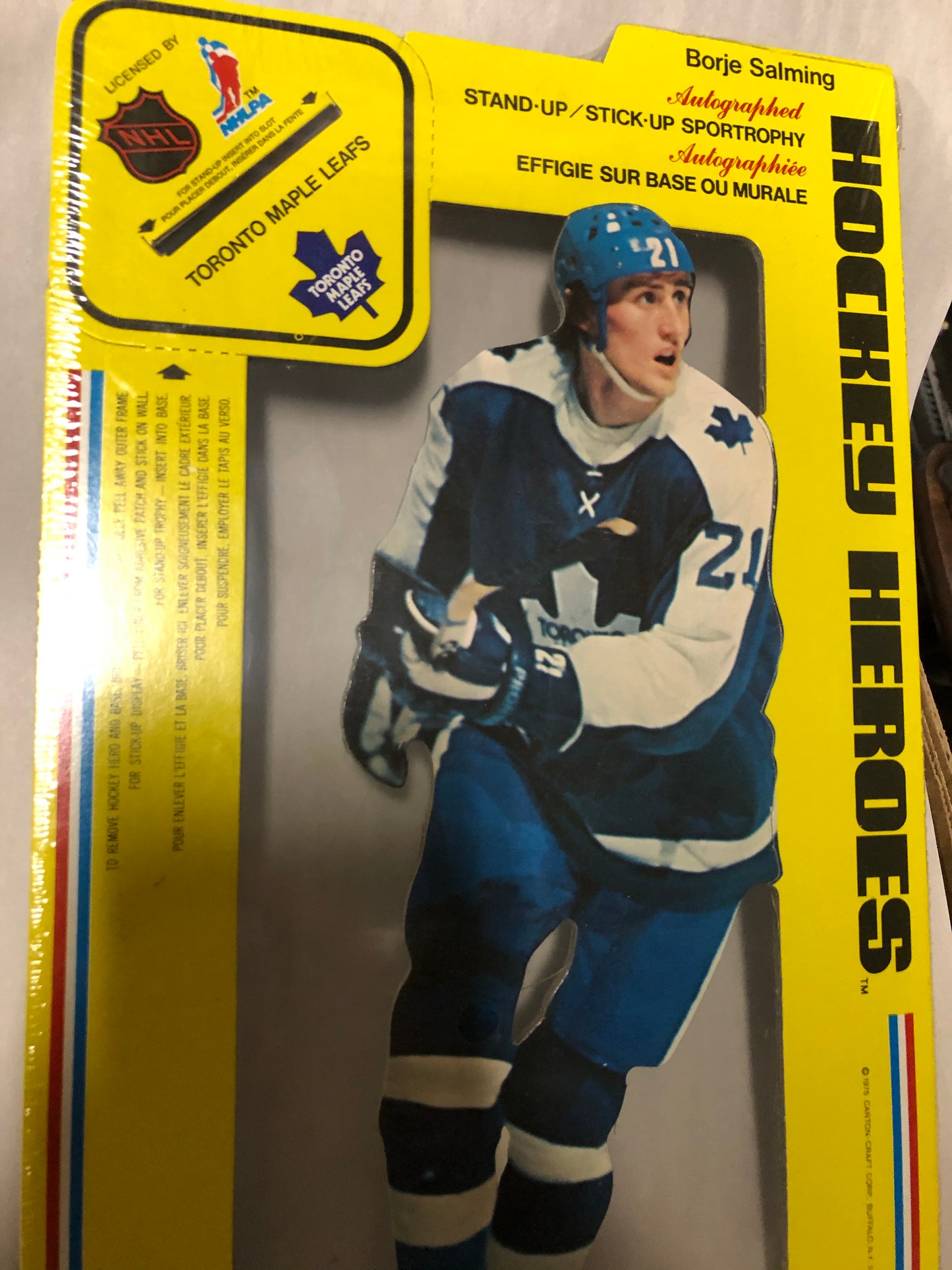 Toronto Maple Leafs Borje Salming cardboard stand up 1970s