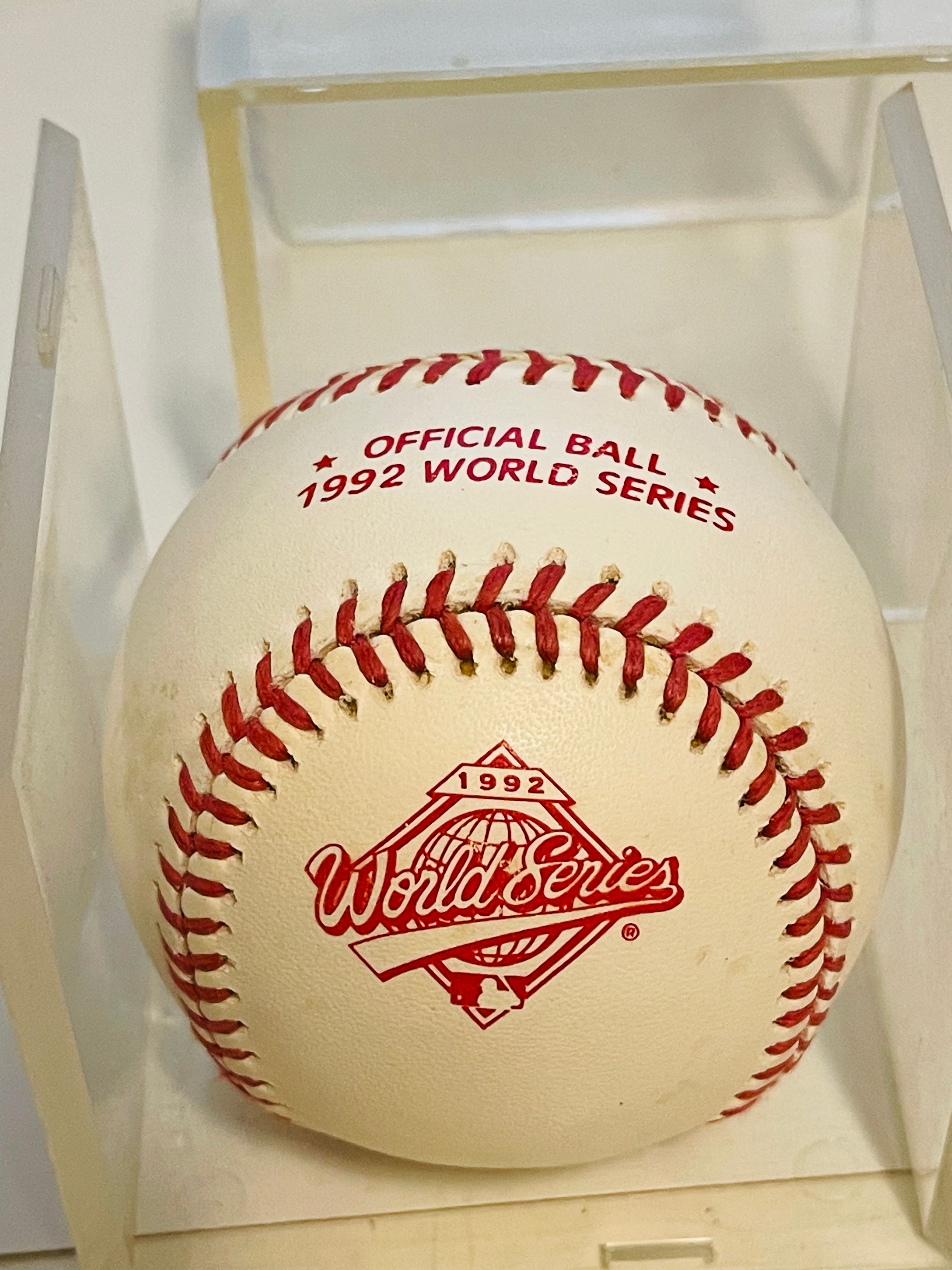 1992 World Series unmarked vintage baseball in cube