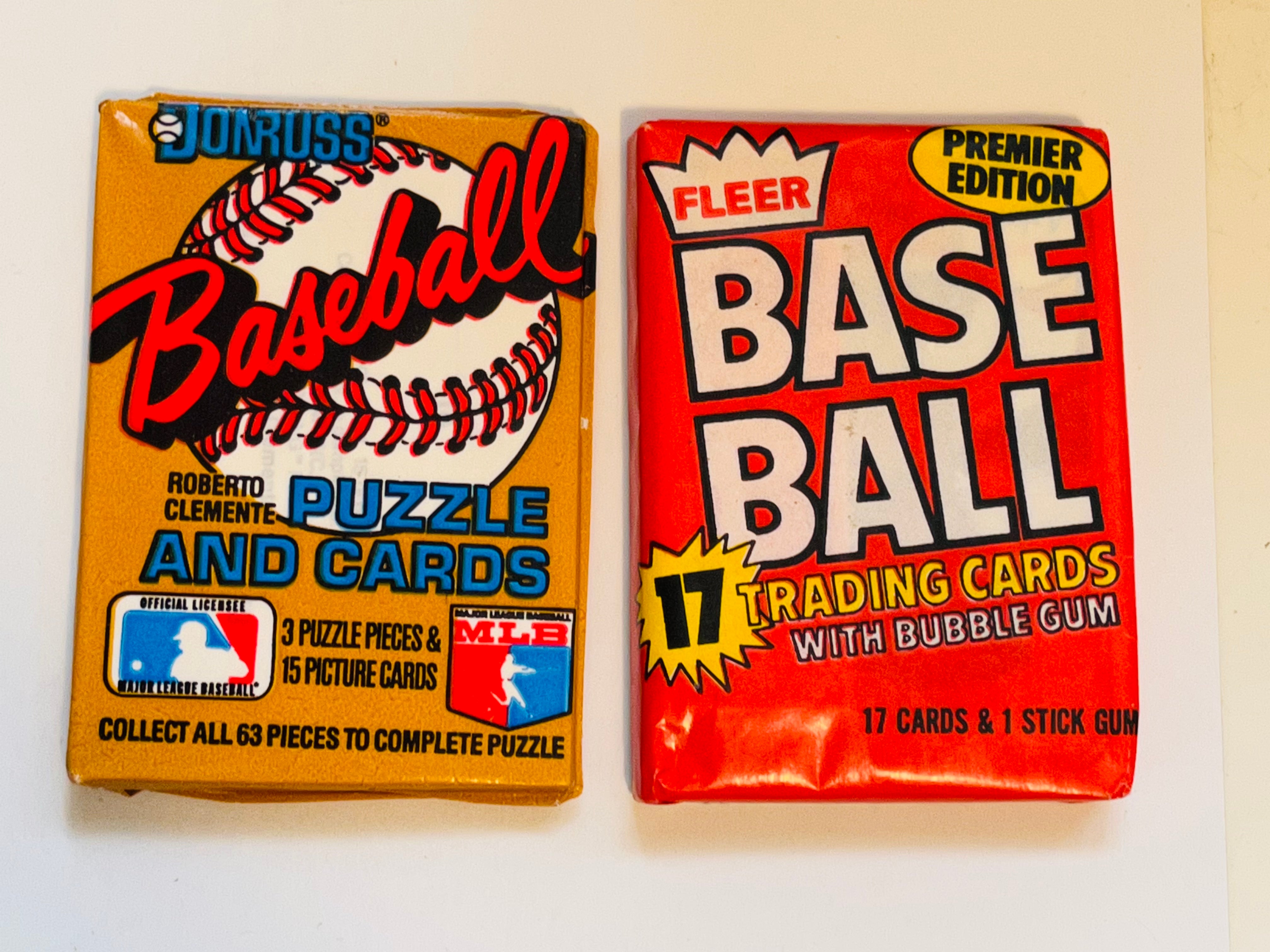1981 and 1987 two baseball cards vintage sealed cards packs