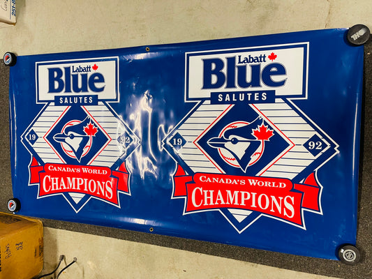 Toronto Blue Jays baseball rare large vintage vinyl 35x69 poster 1992