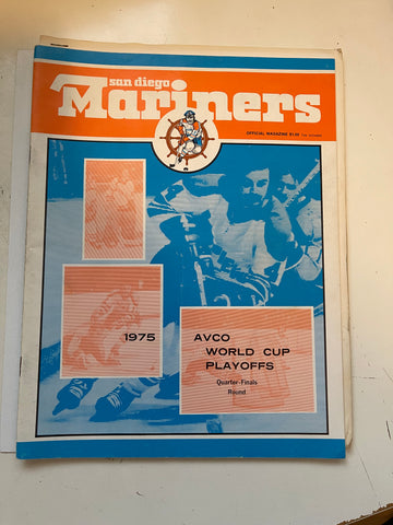 1975 WHA hockey San Diego Mariners vs Toronto Toros playoff program