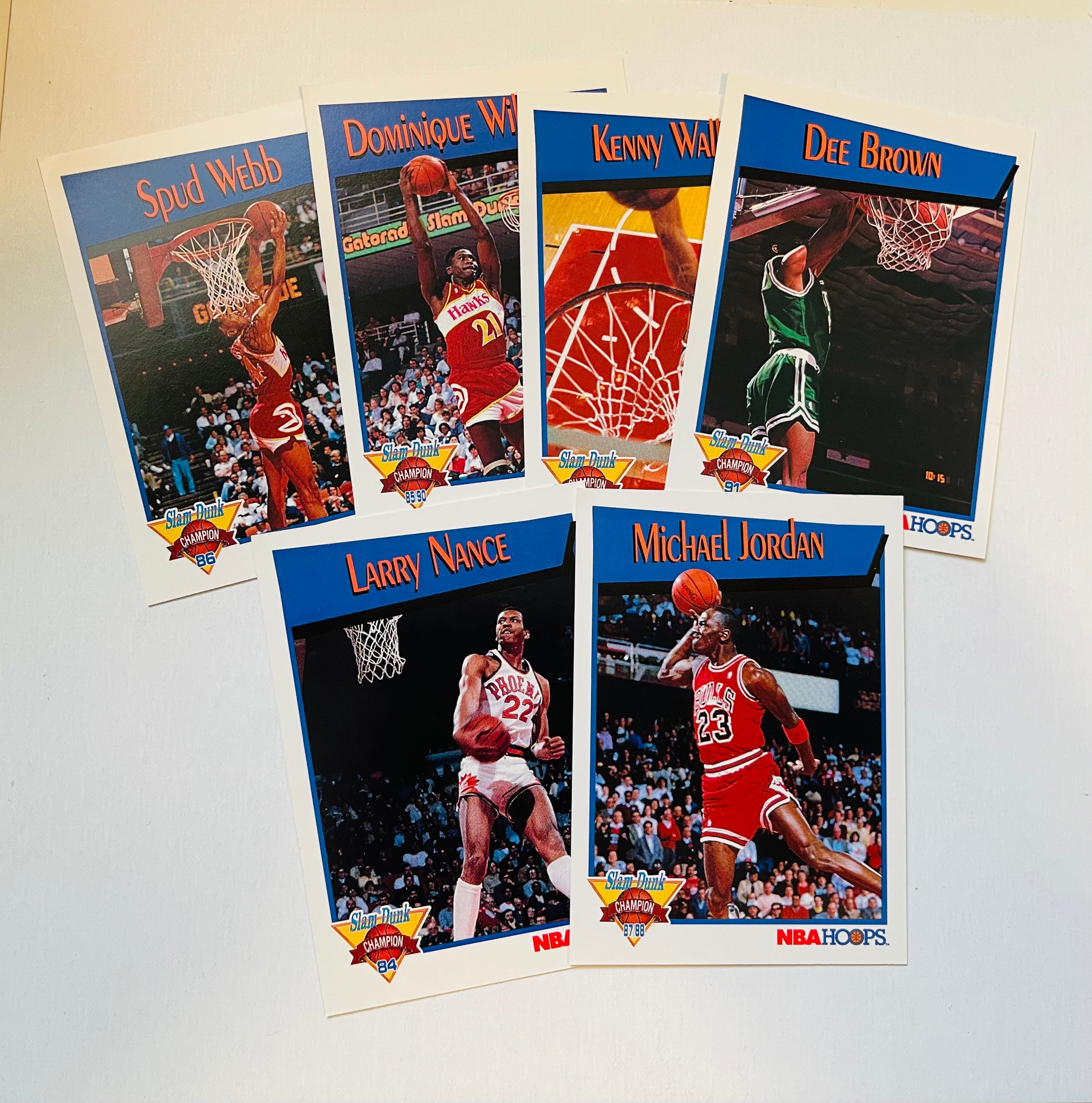 1991 Hoops basketball Slammin insert cards set