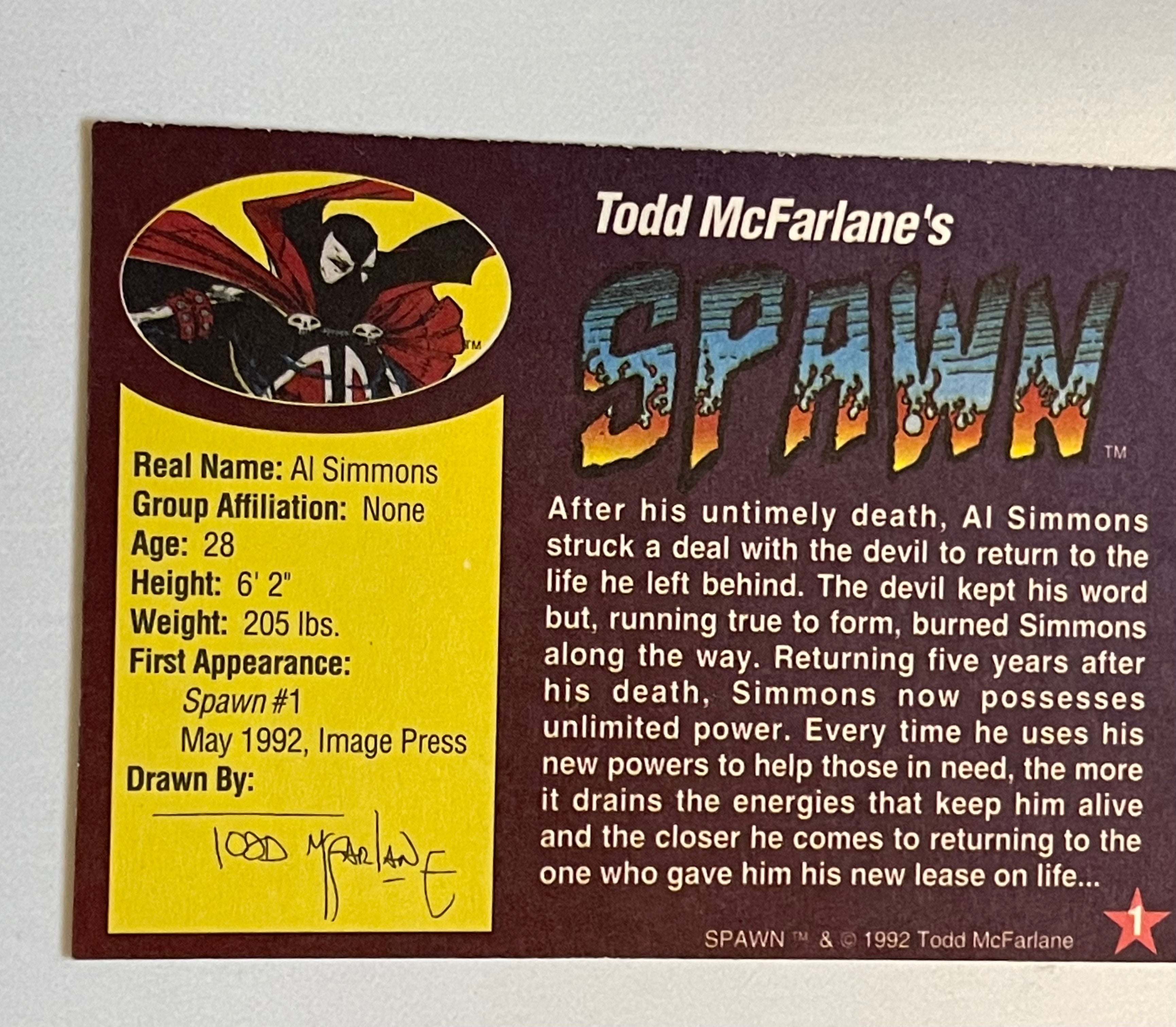 Spawn comics Wizard magazine promo card 1993