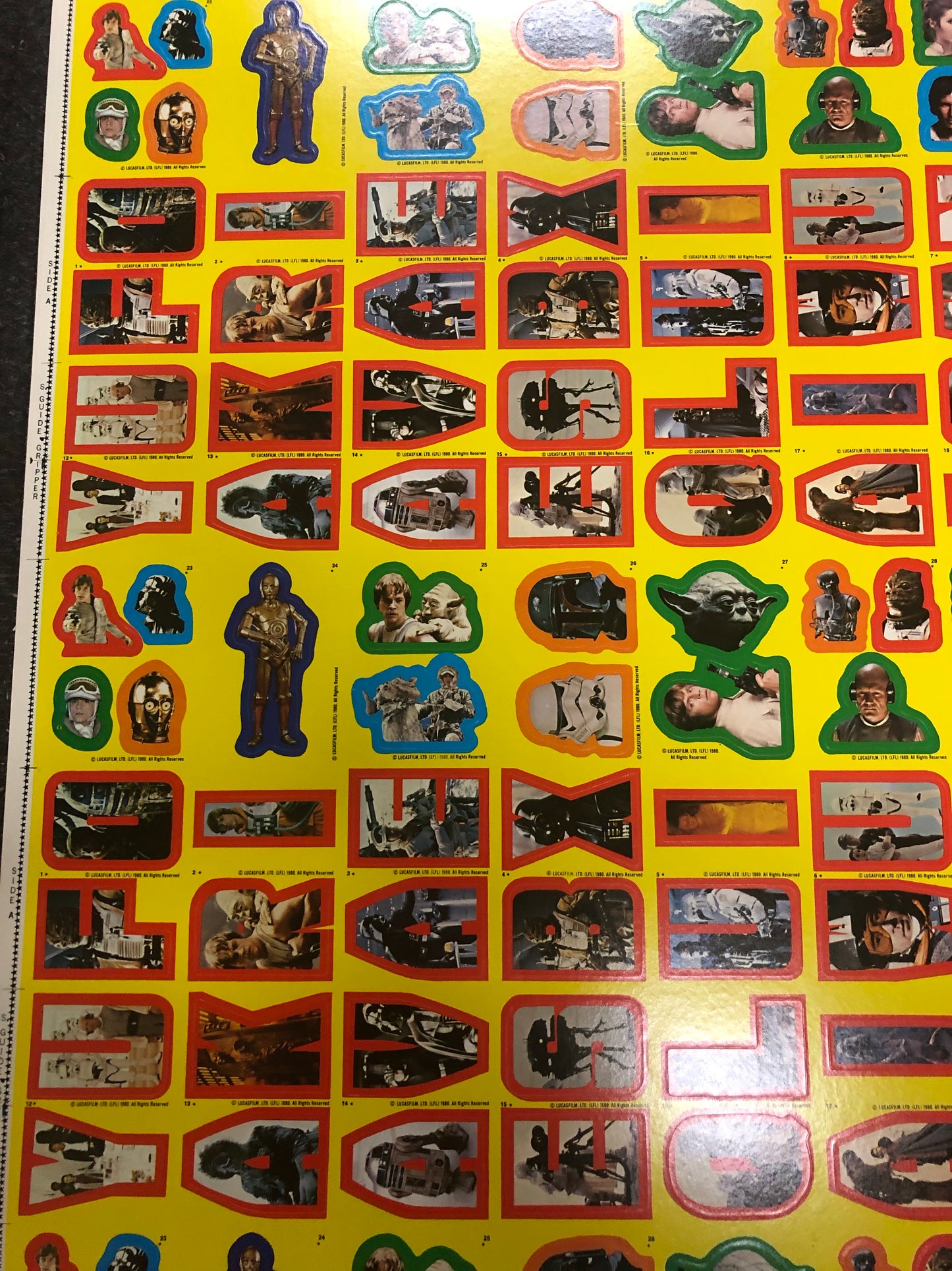 Star Wars Empire Strikes Back rare series 1 stickers uncut sheet