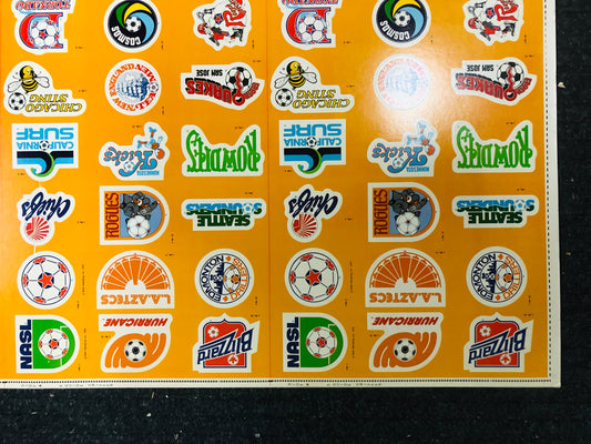 NASL Soccer team logos stickers uncut sheet 1979