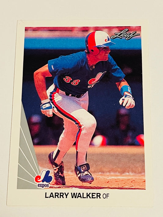 Larry Walker Montreal Expos Leaf rookie baseball card