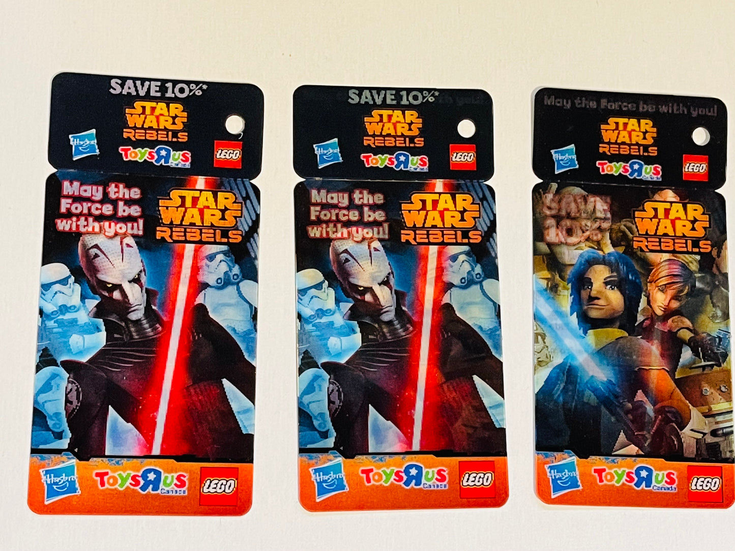 Star Wars Rebels Toys R Us 3 lenticular cards 2014