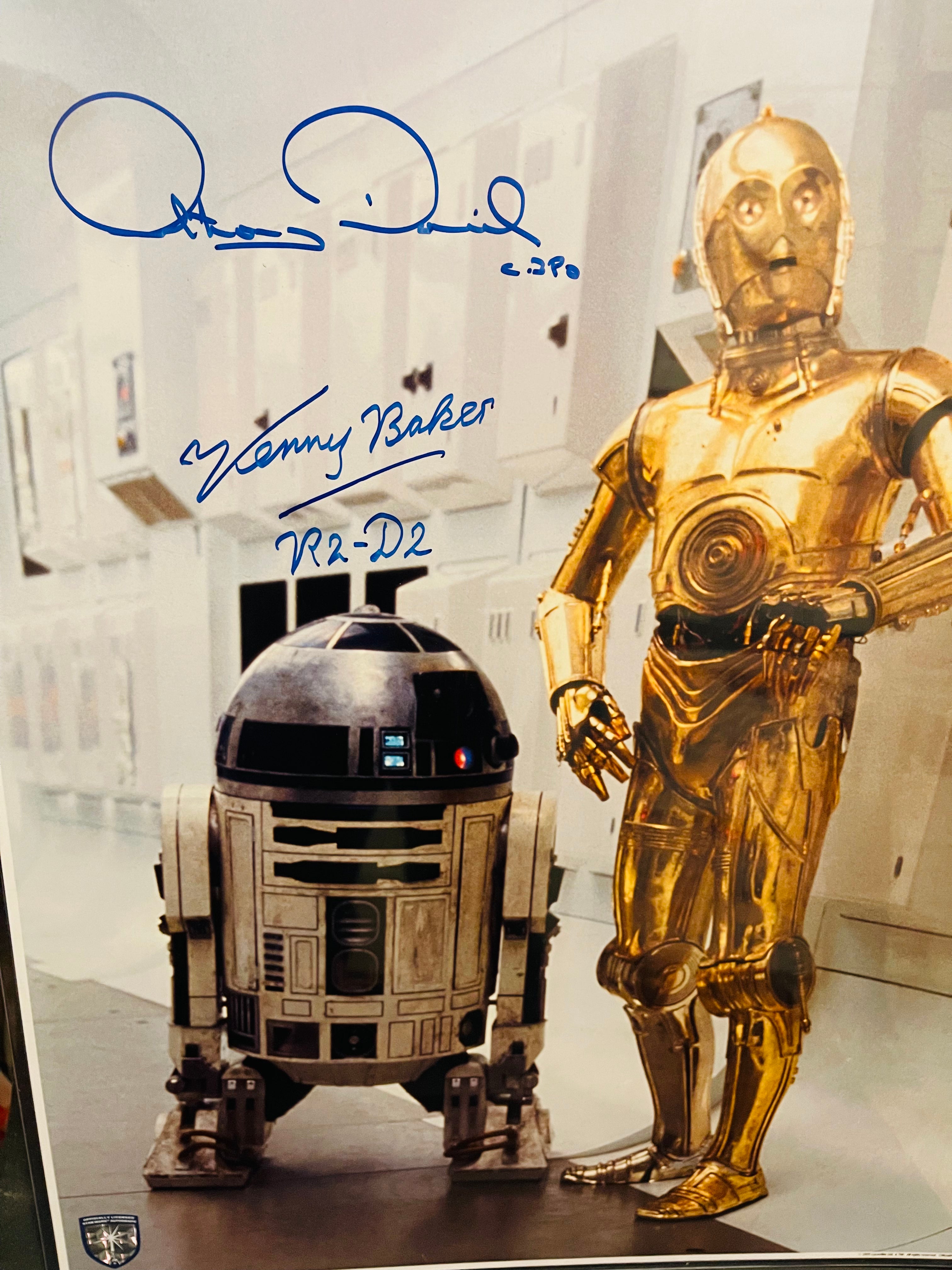 Star Wars Anthony Daniels and Kenny Baker rare 16x20 double autograph with Official Pix COA