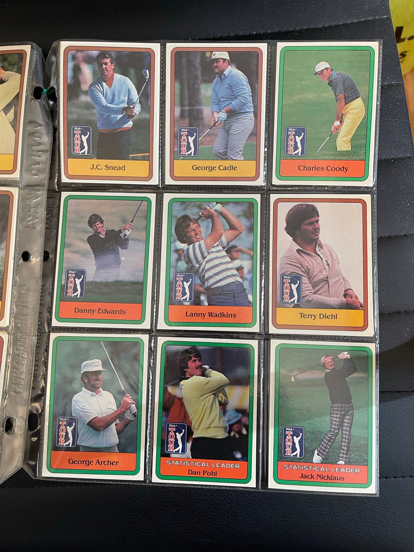 PGA Golf rare high grade first series complete cards set in pages 1981