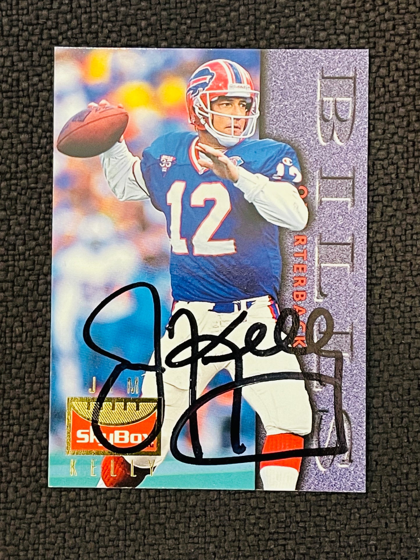 Buffalo Bills Jim Kelly autograph football card with COA