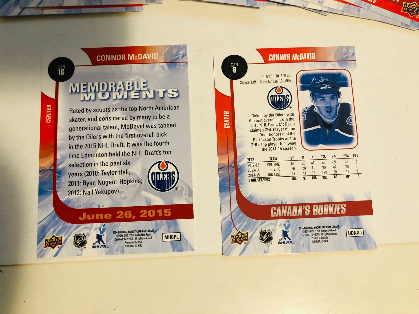 Connor McDavid and the set Canada trading cards day 2016