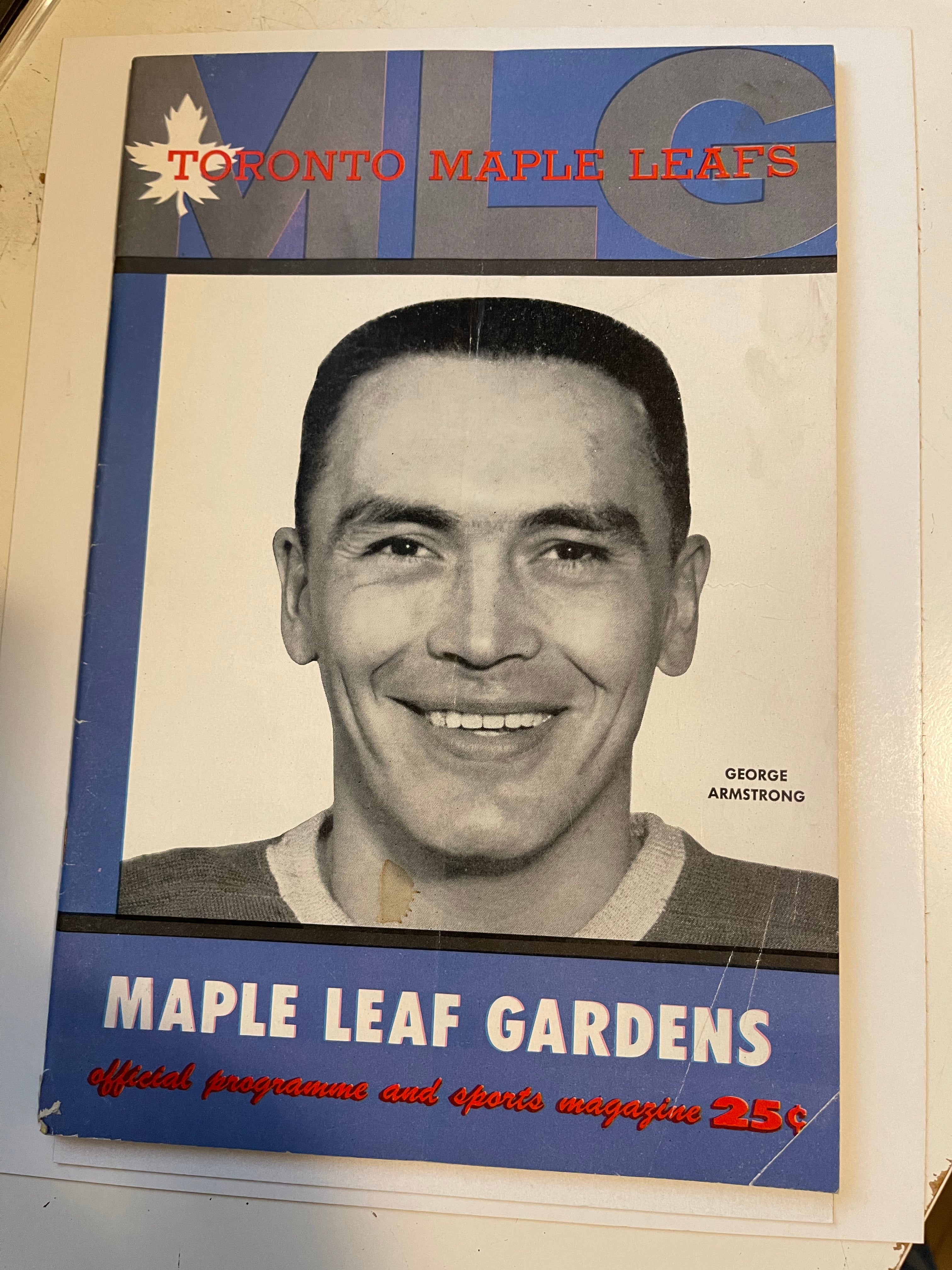 Maple Leaf Gardens original Leafs vs Canadiens hockey program 1959