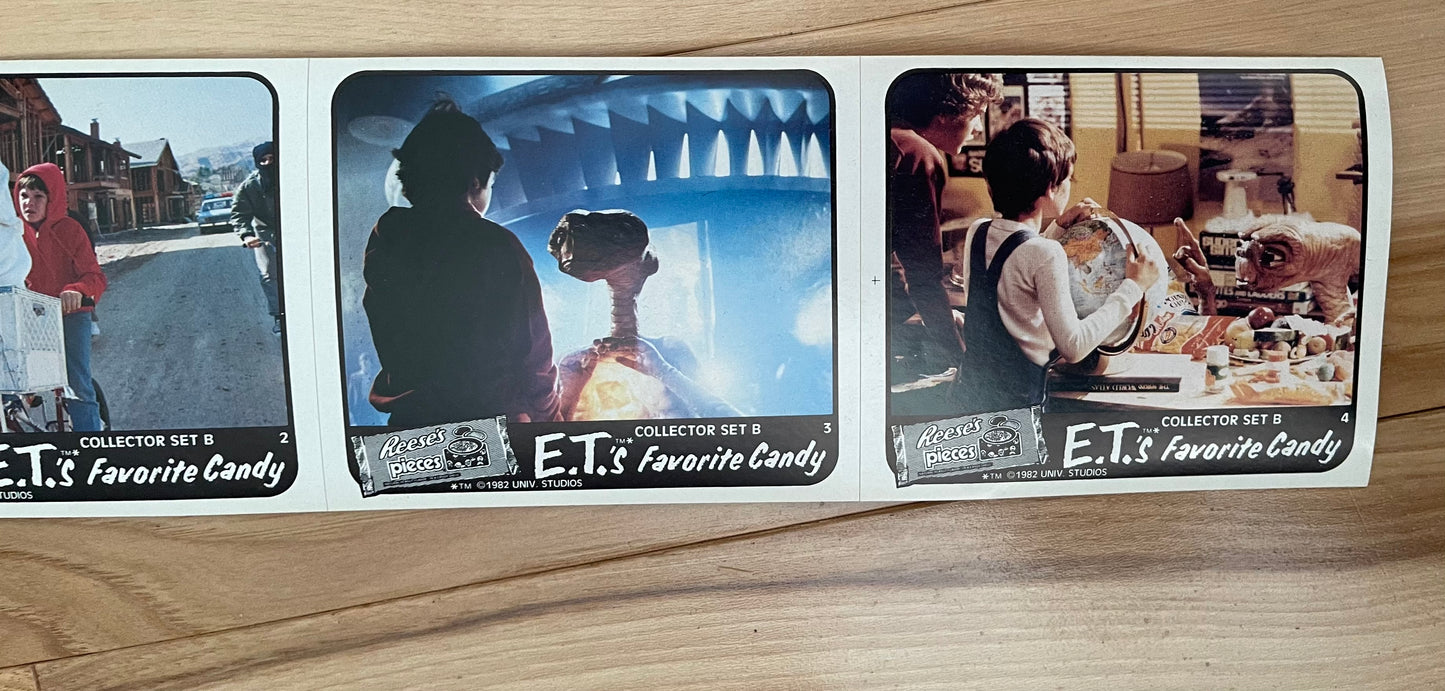 E.T. movie rare 4 cards set from Reeses Pieces 1981