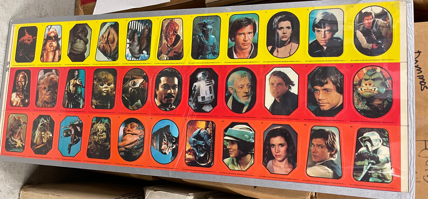 Star Wars Return of the Jedi rare matted  uncut stickers sheet set  1983