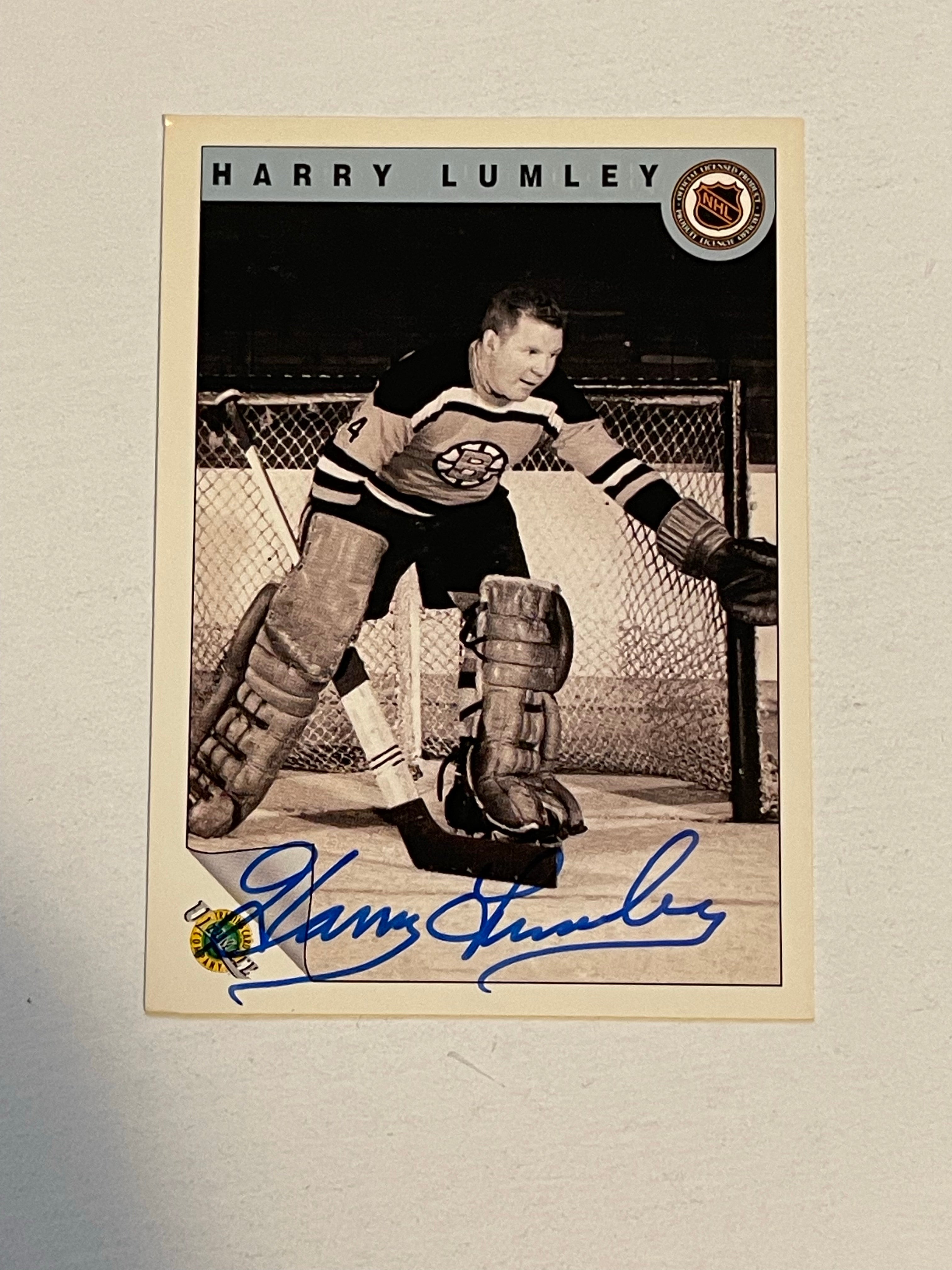 Harry Lumley autograph hockey card with COA