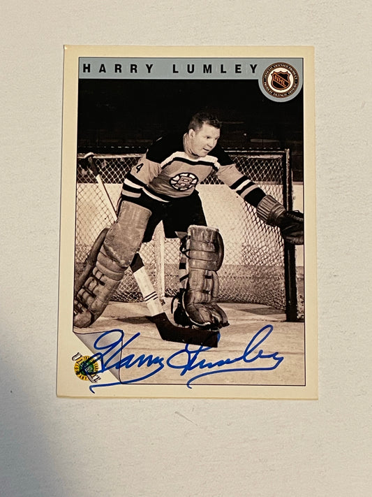 Harry Lumley autograph hockey card with COA