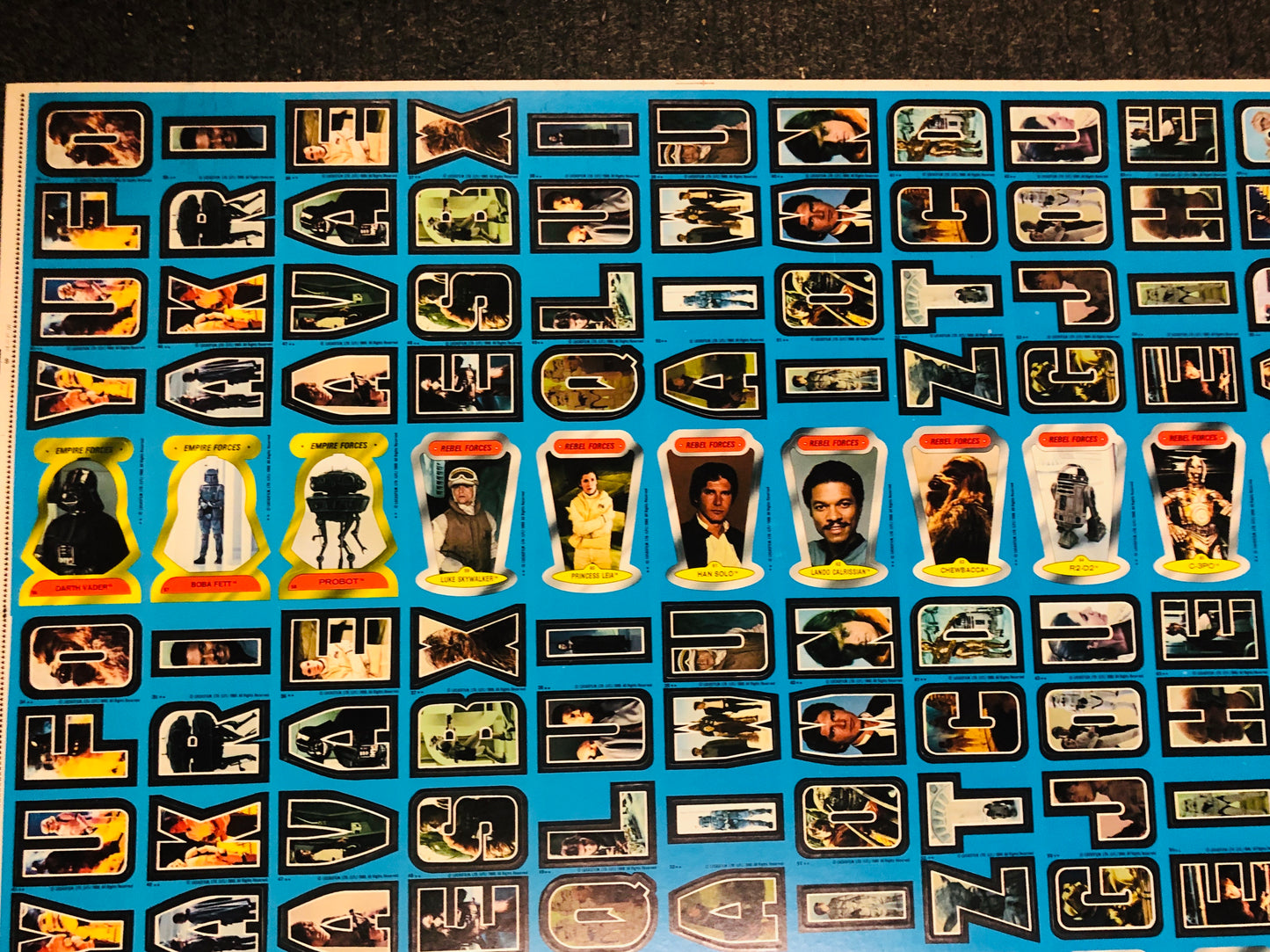 Star Wars Empire Strikes back series 2 stickers rare uncut cards sheet 1980