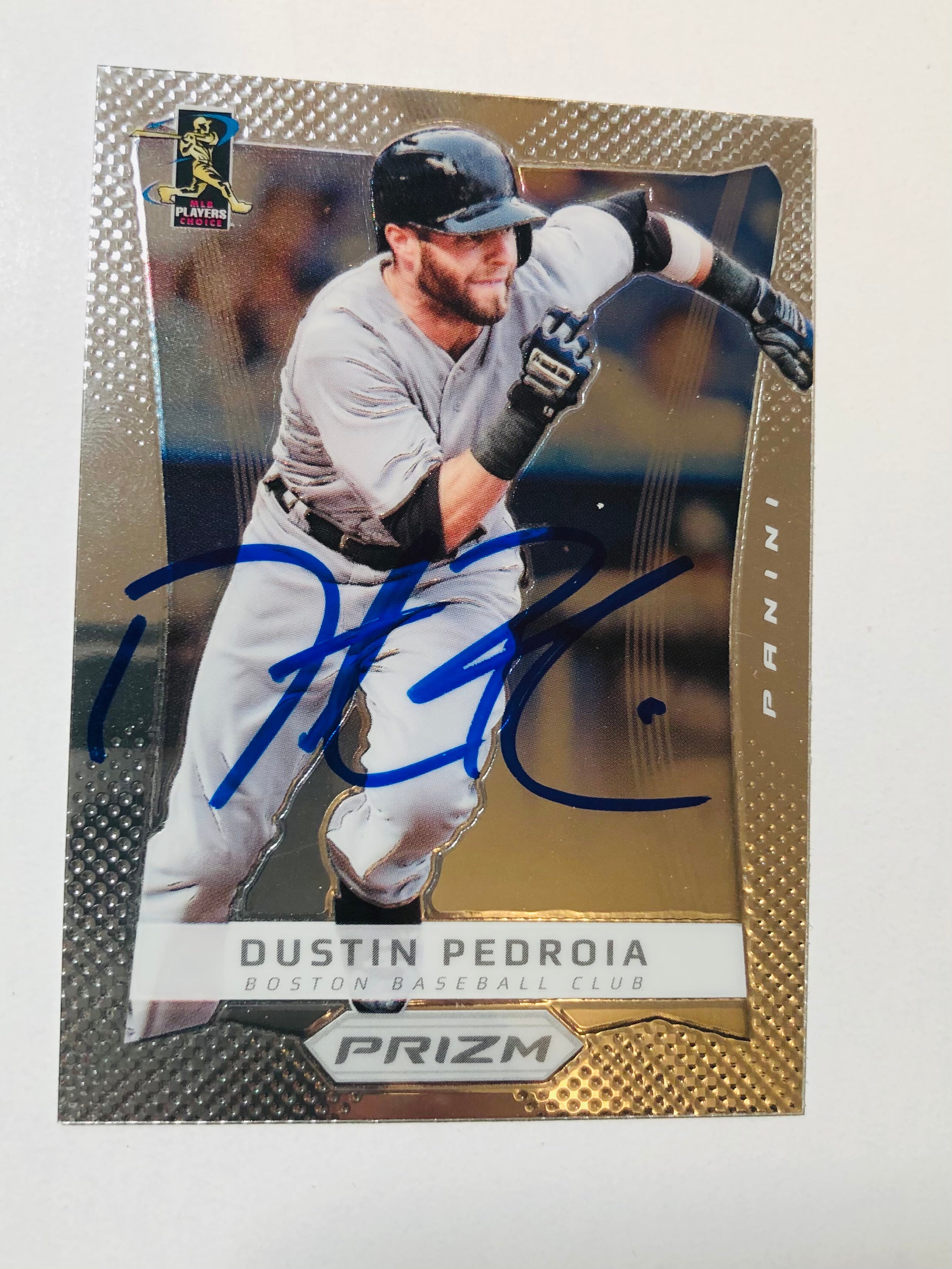 Dustin Pedroia autograph baseball card with COA