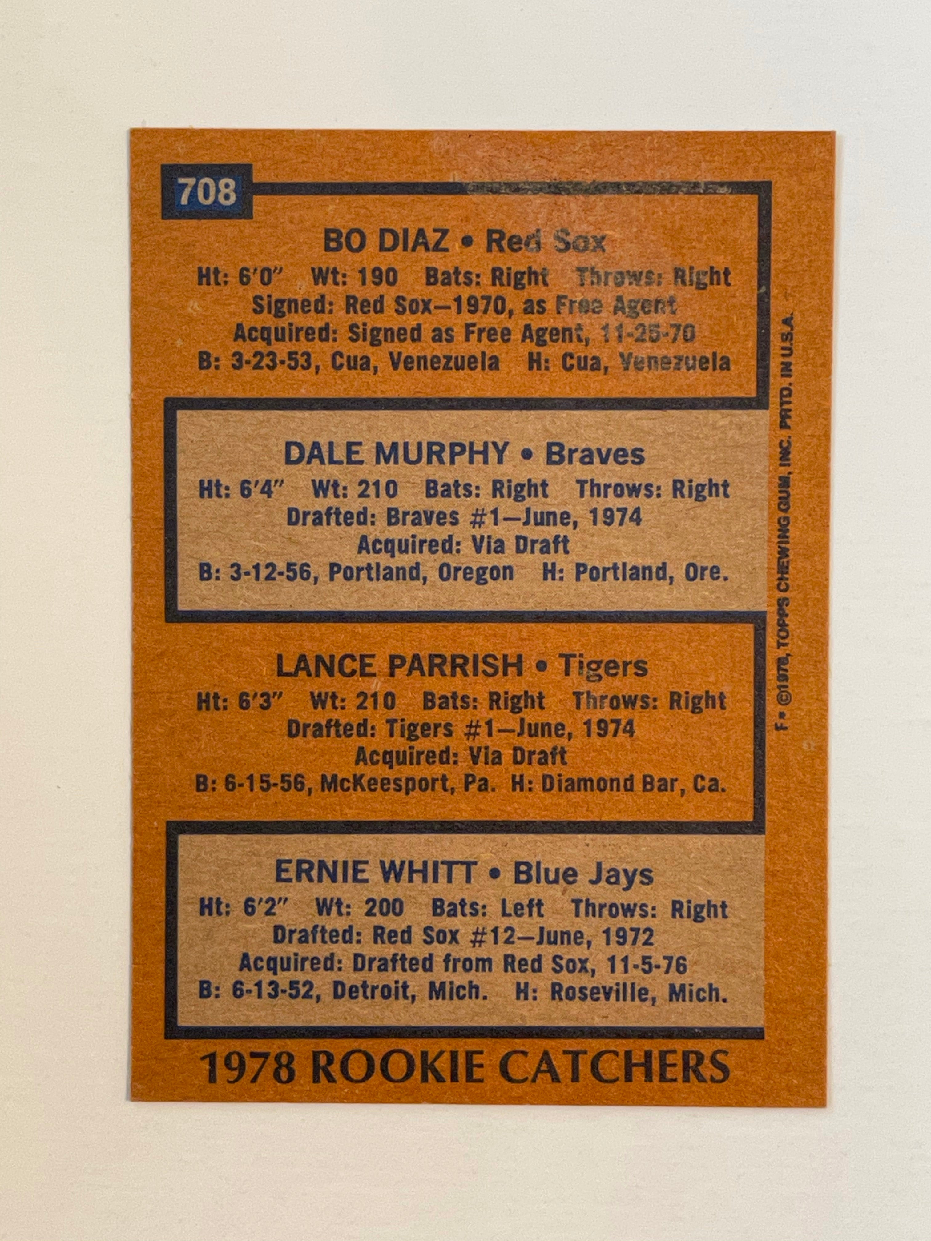 Dale Murphy/Ernie Whitt Topps rookie baseball card