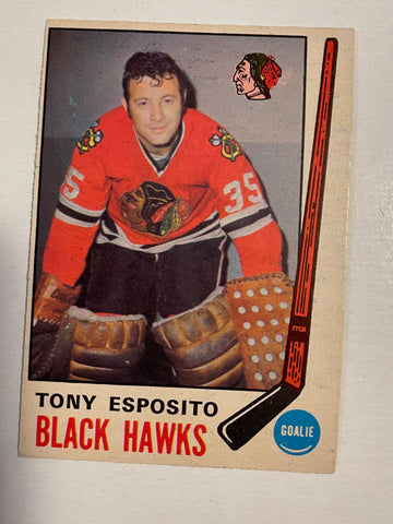 Tony Esposito opc rookie hockey card 1969