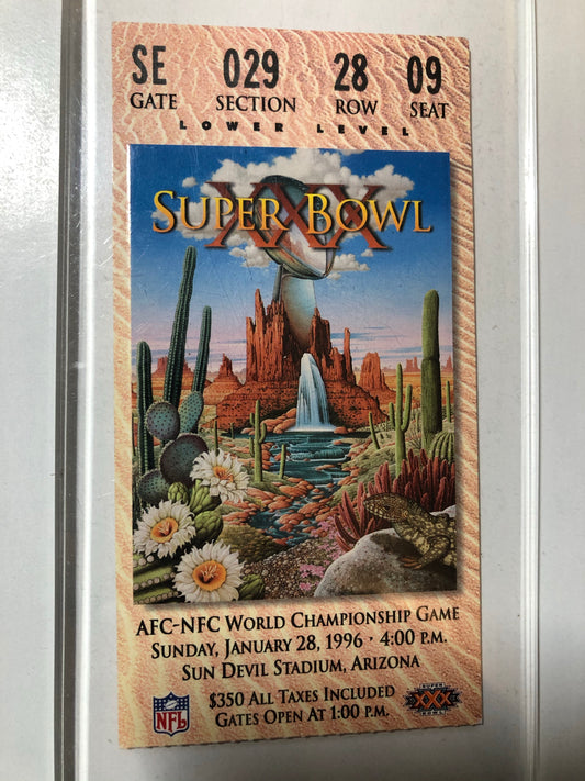 Super Bowl XXX football original game ticket 1996