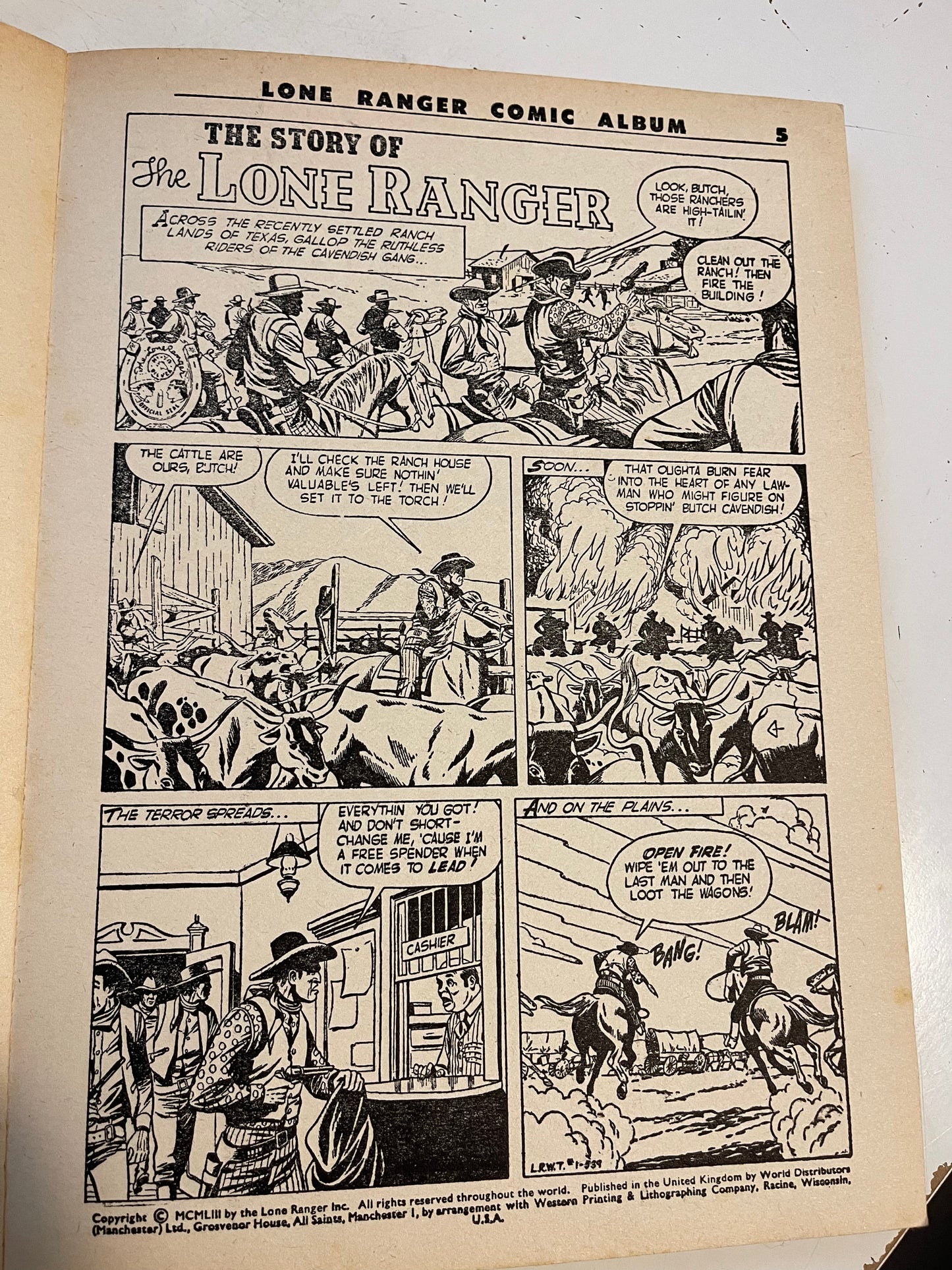 Lone Ranger rare comic album 1950s