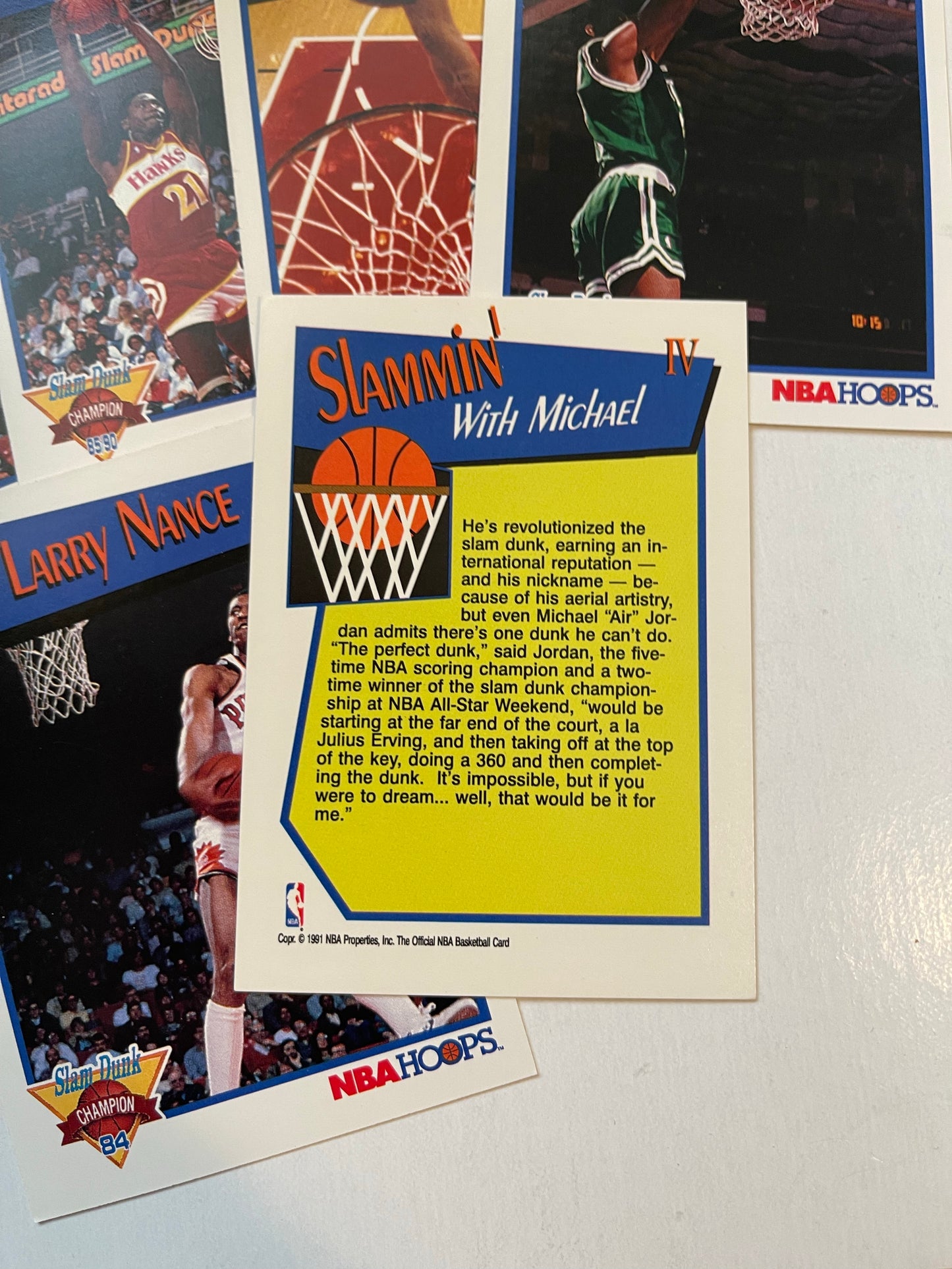 1991 Hoops basketball Slammin insert cards set