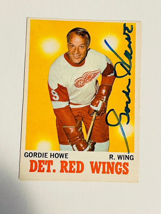 1970 Opc Gordie Howe signed in person hockey card with COA