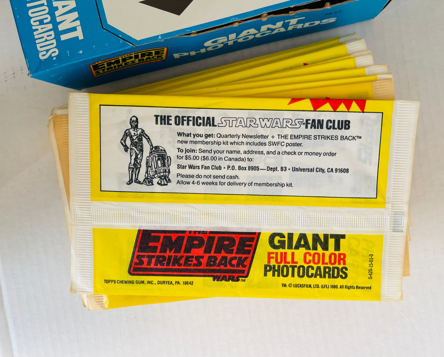 Empire Strikes Back movie 5x7 photo cards 36 sealed packs 1980