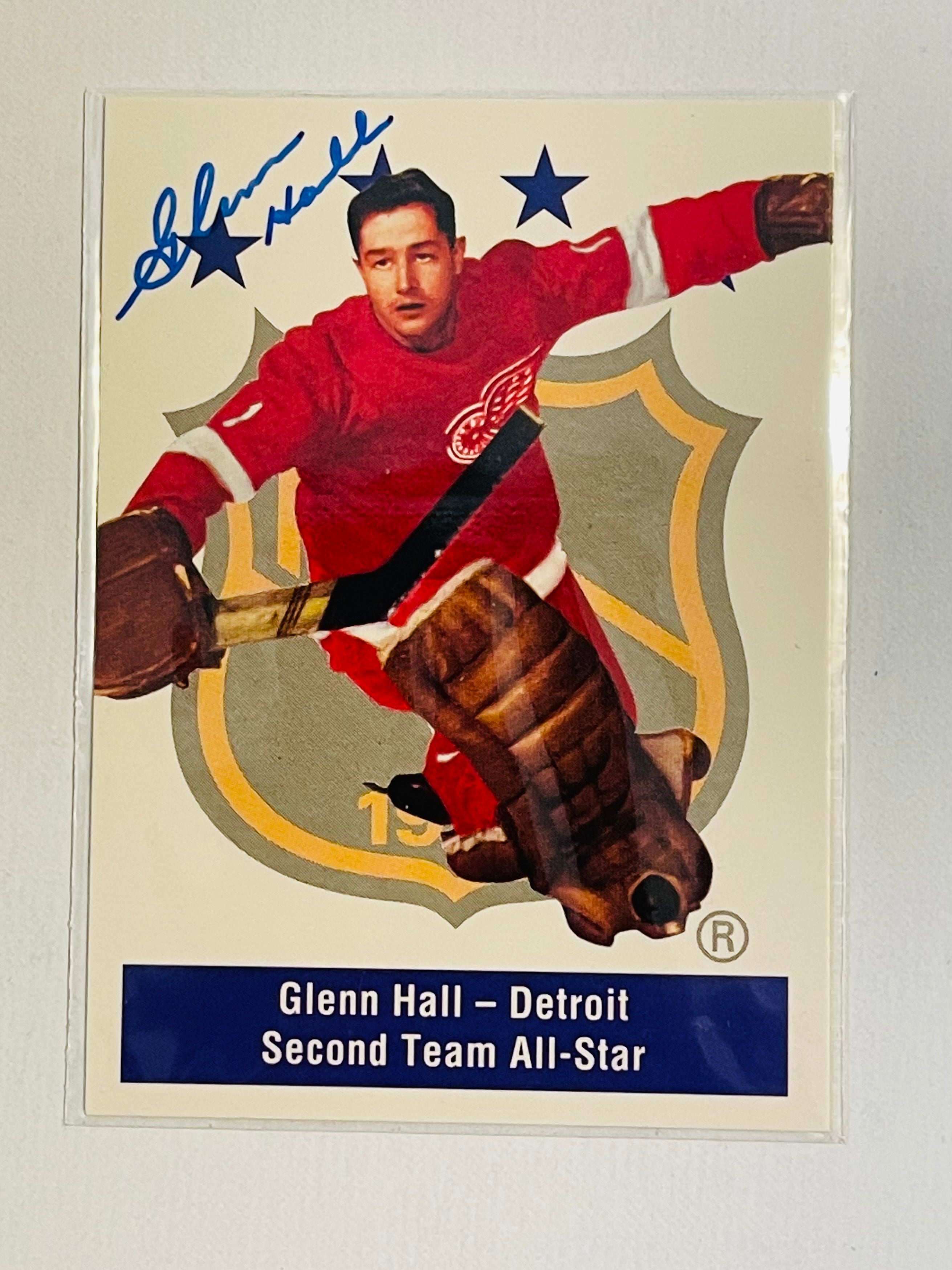 Glen Hall hockey goalie legend autograph card with COA