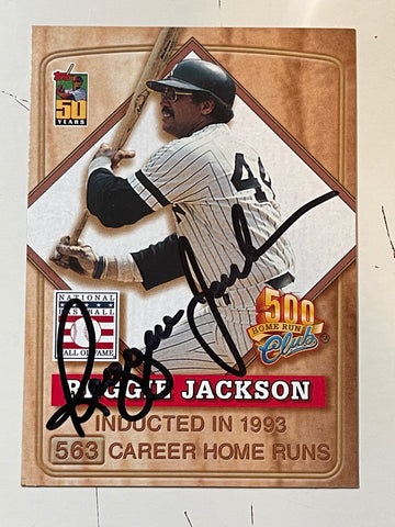 Reggie Jackson rare autograph signed in person baseball card with COA