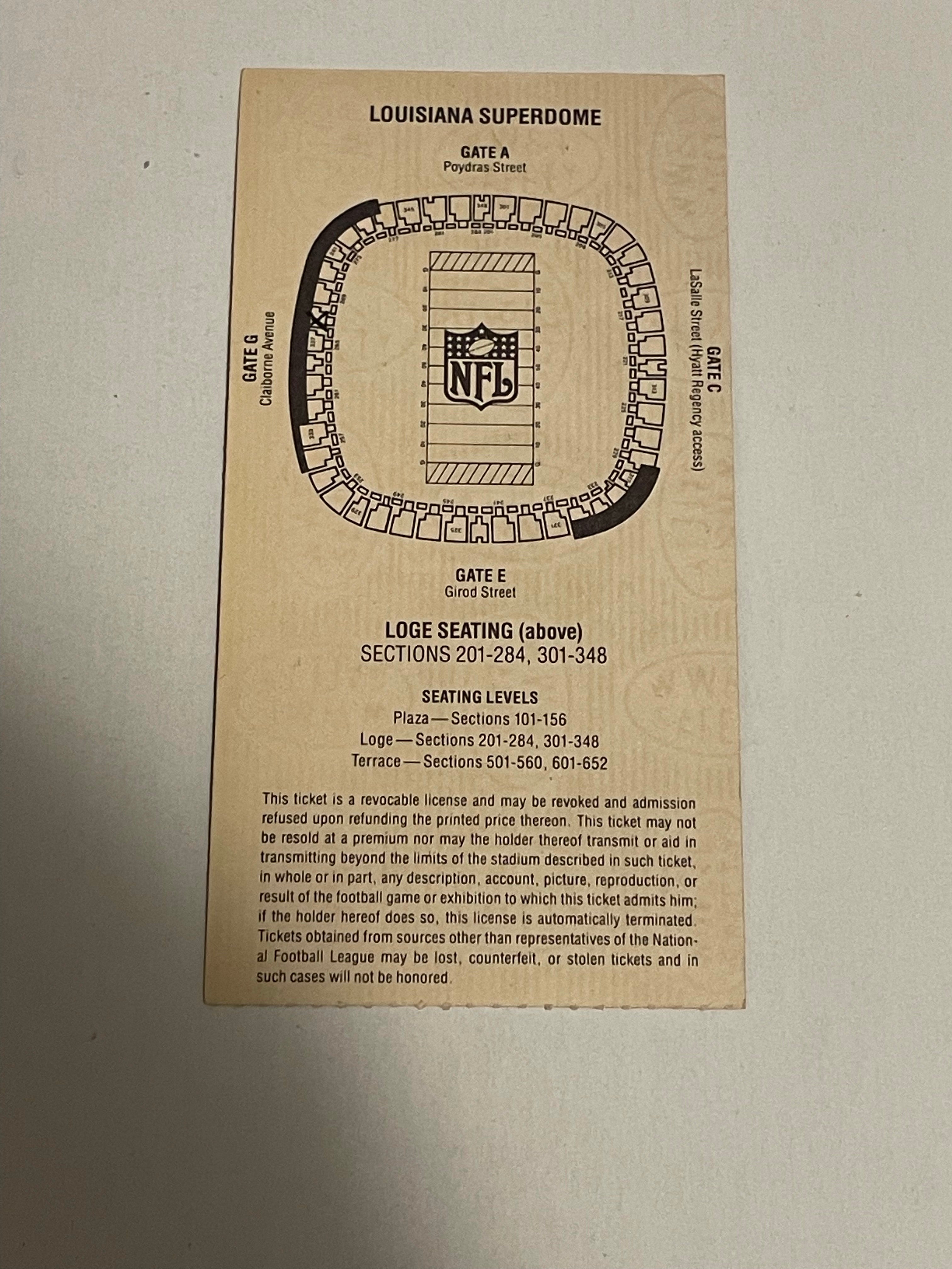 Super Bowl XXIV rare original game ticket 1990