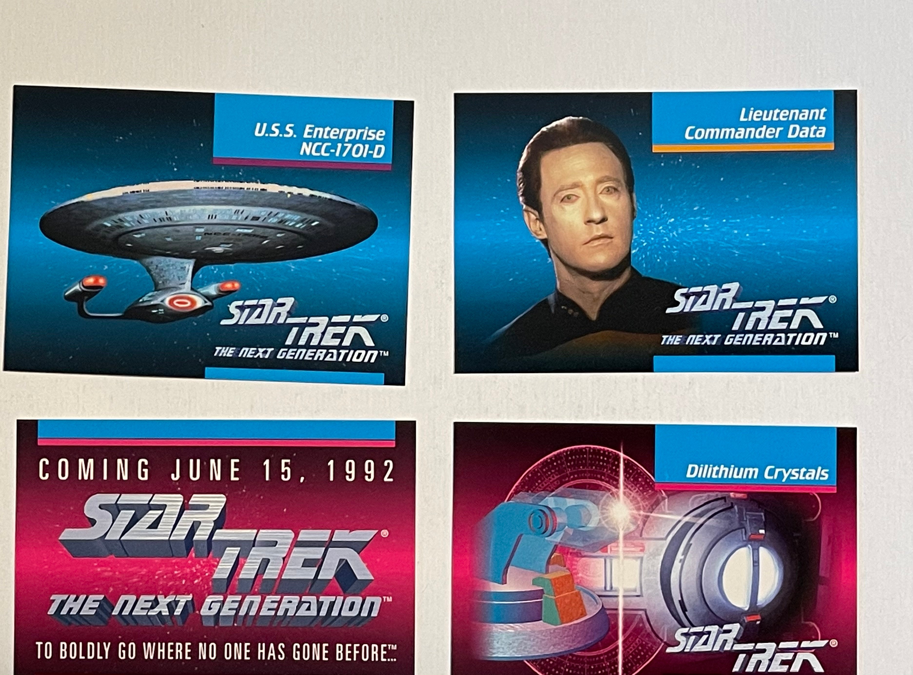 Star Trek Next Generation TV show rare 4 cards factory sealed promo set 1992