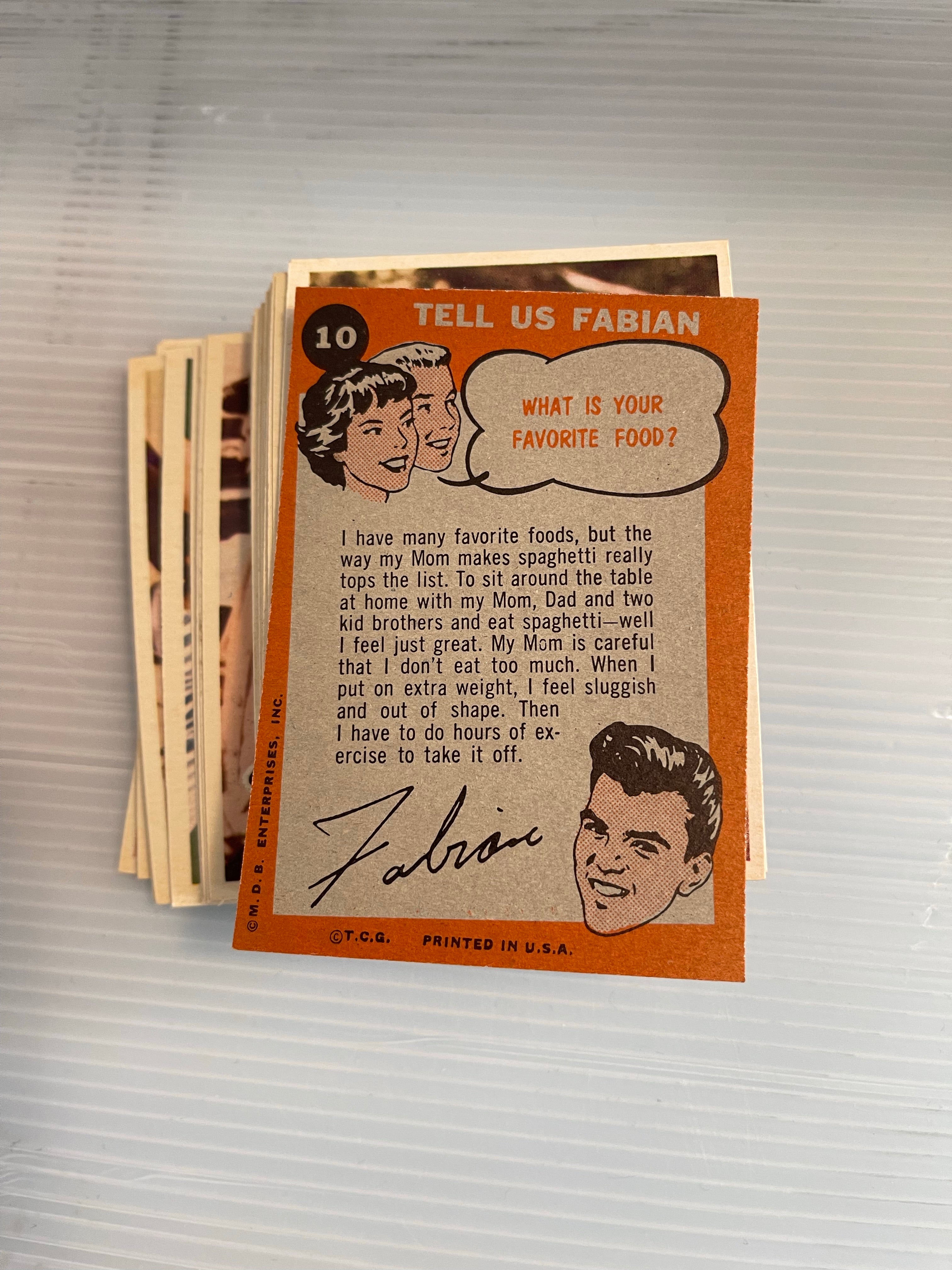Fabian Topps high grade cards set 1959