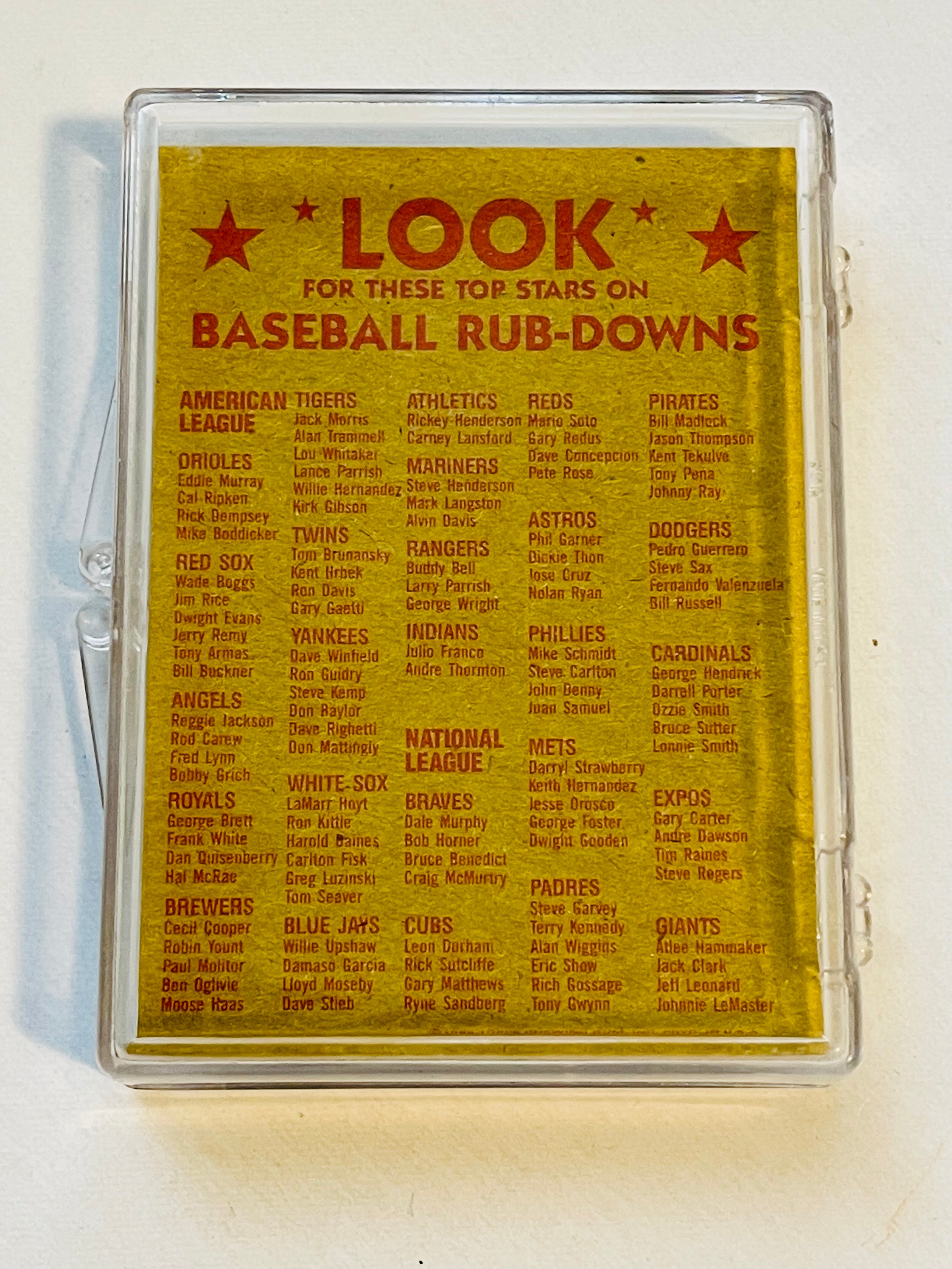 1982 Topps baseball Rub-down set