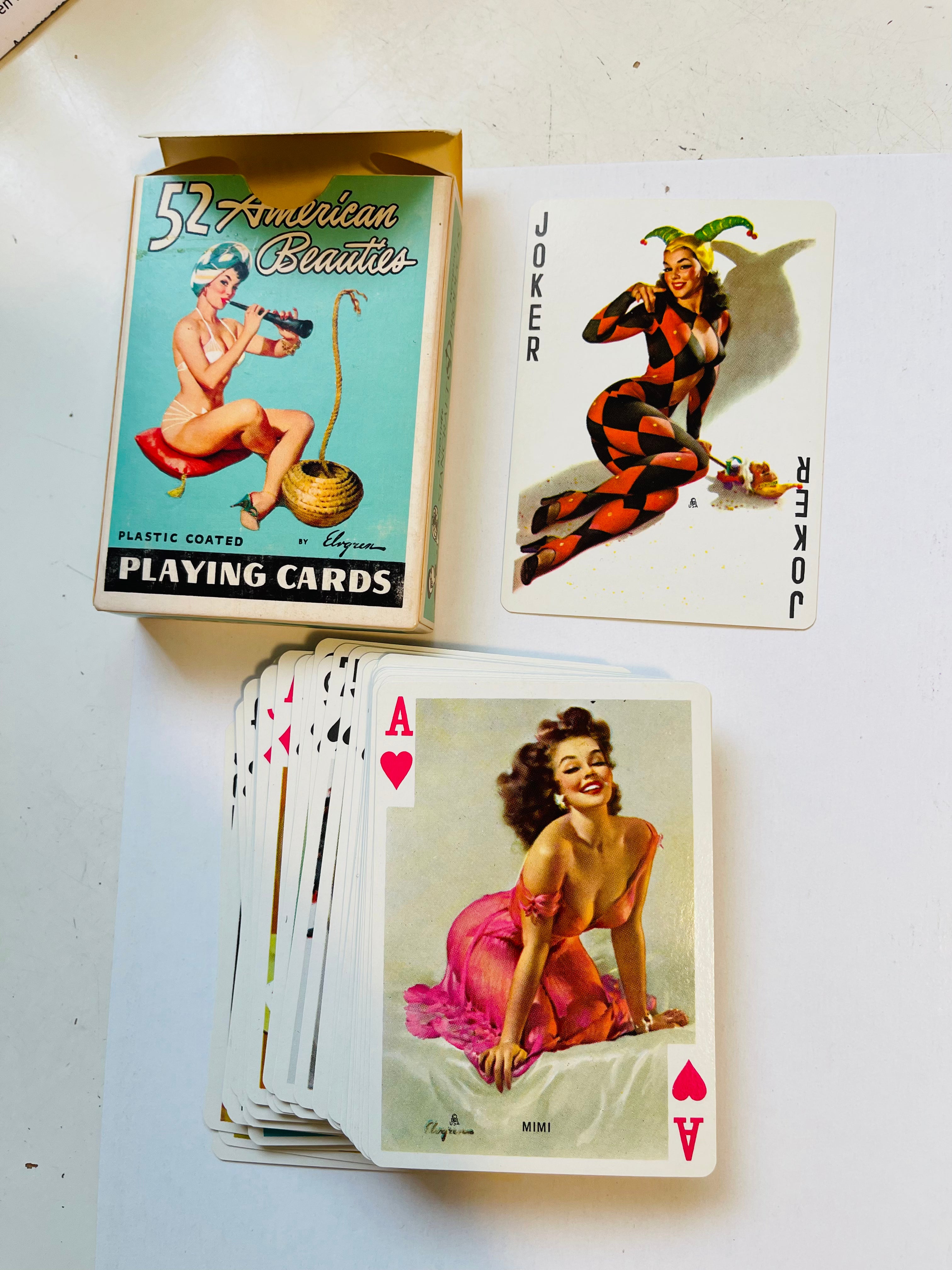 American Beauties Gil Elvgren 52 playing cards vintage deck 1950s