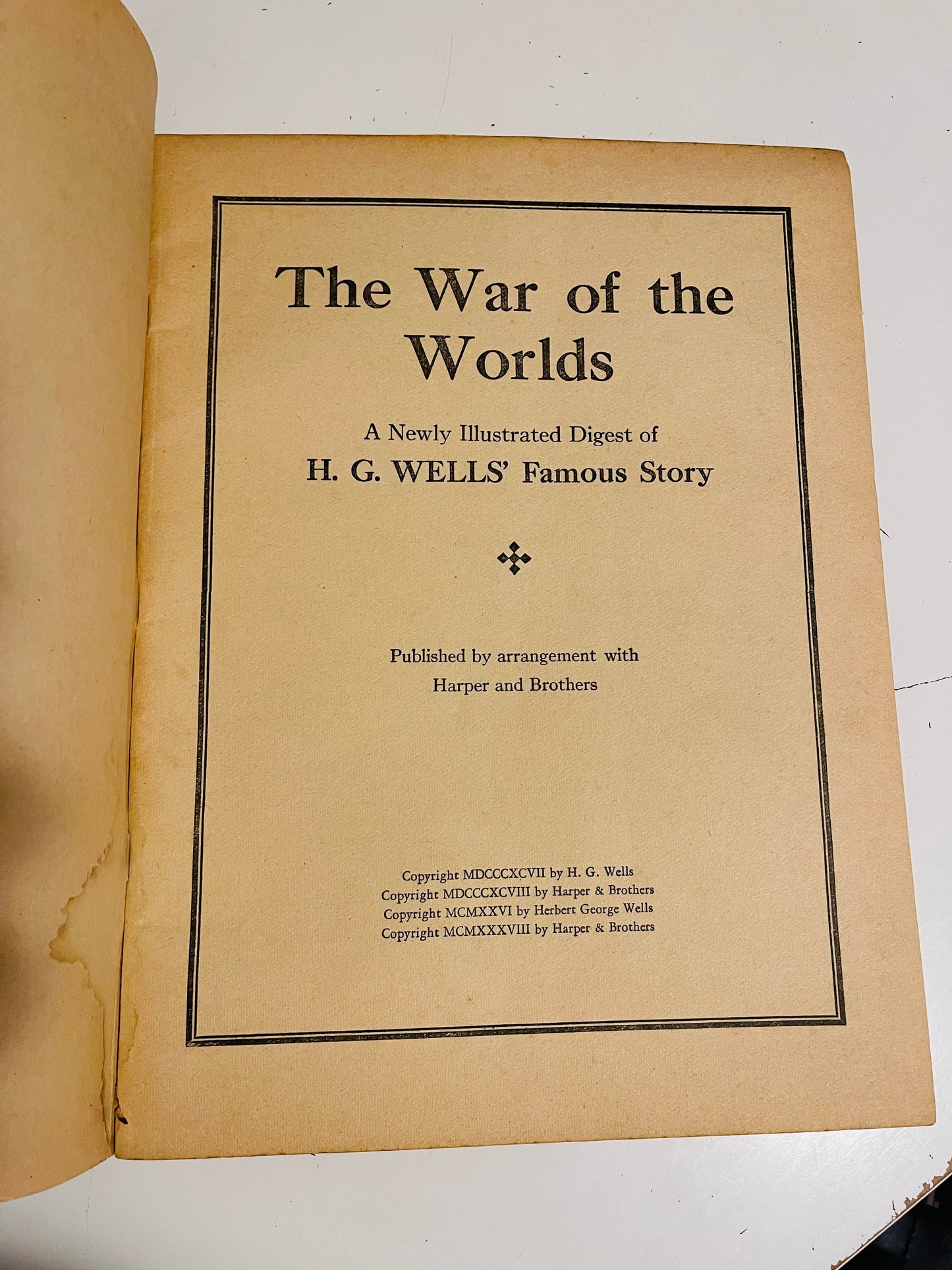 The War of the Worlds rare Illustrated digest 1938