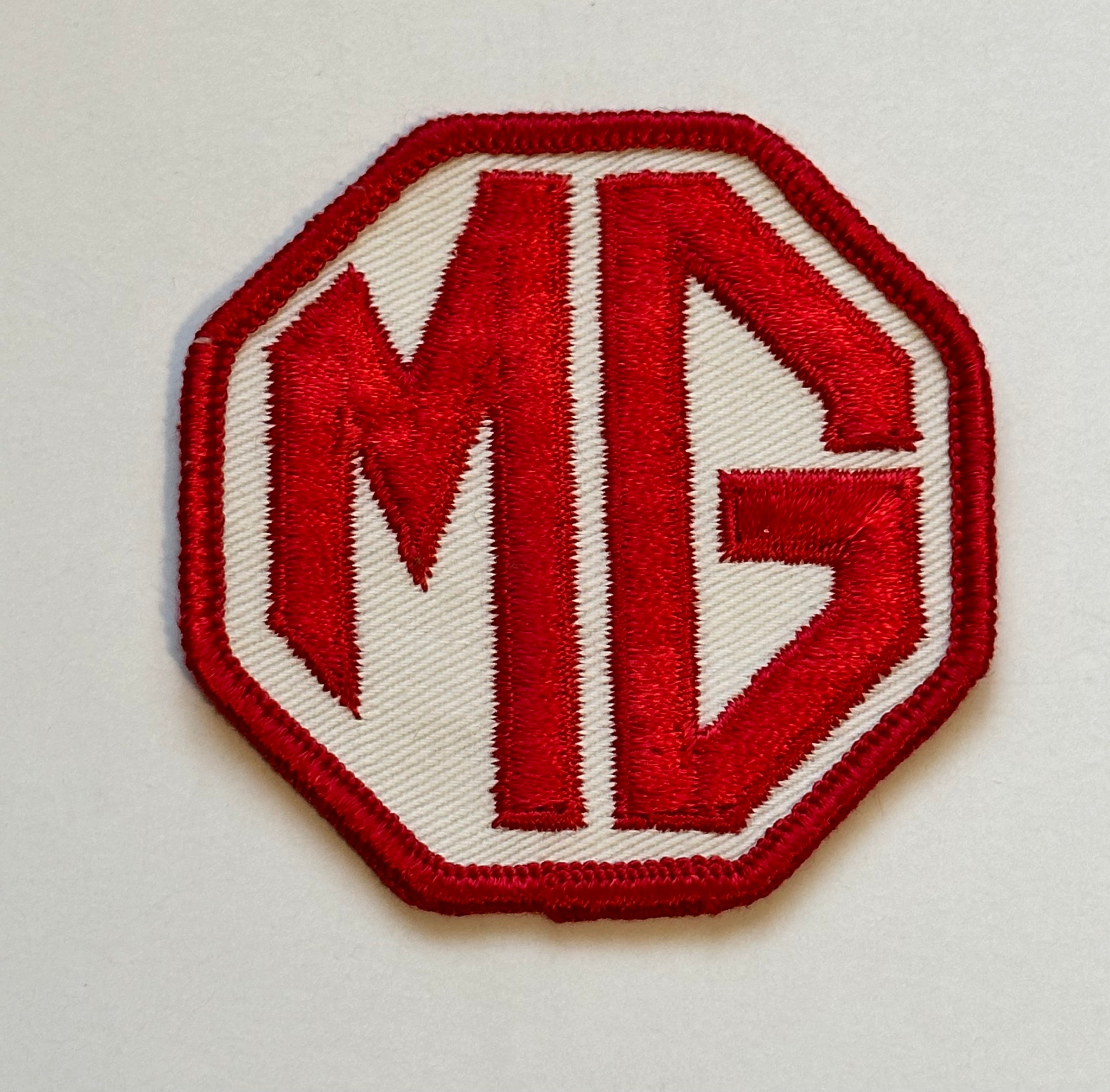 MG red letters vintage car patch 1980s