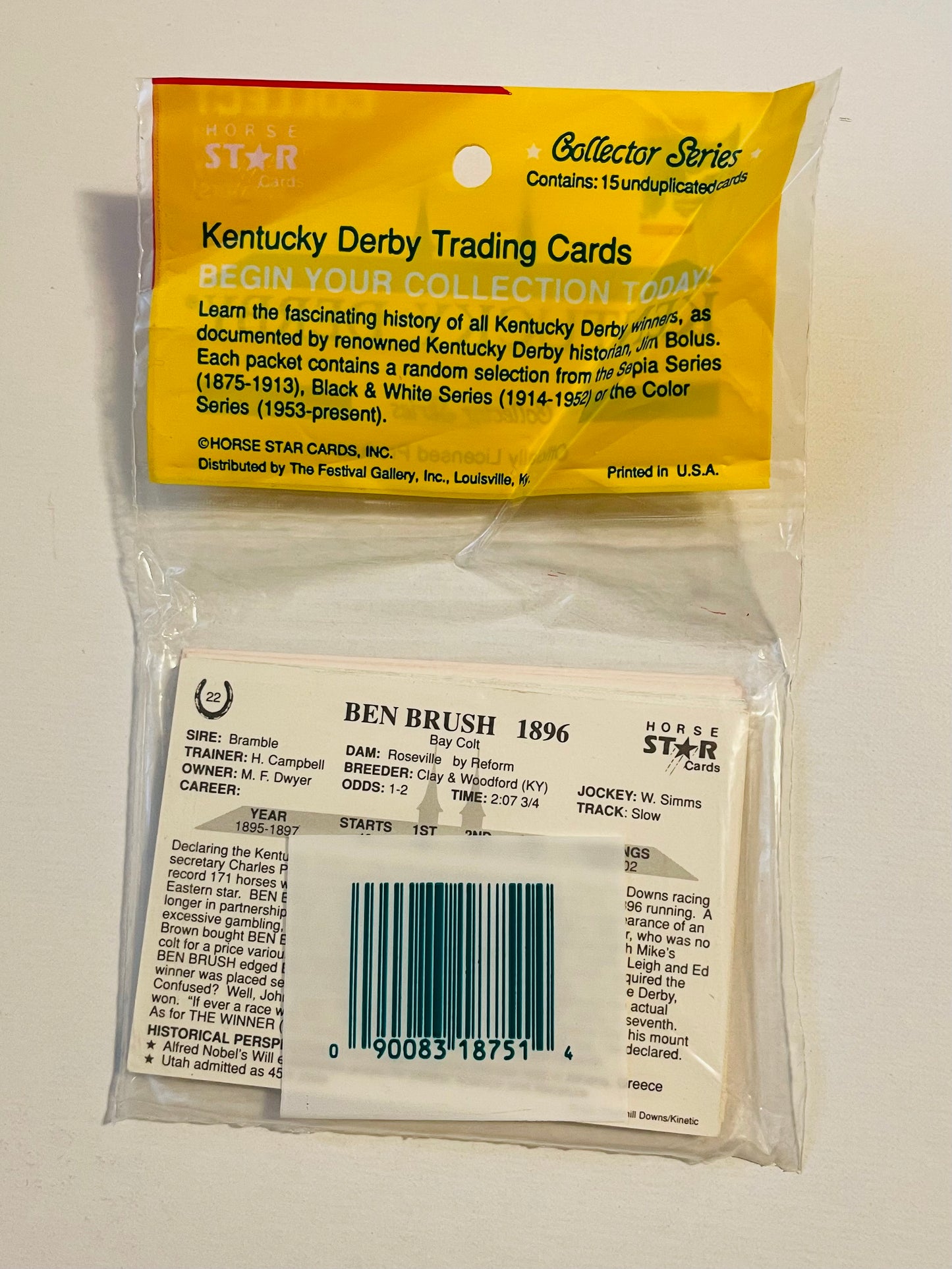 Horse racing Kentucky Derby Secretariat on top cards pack 1990s