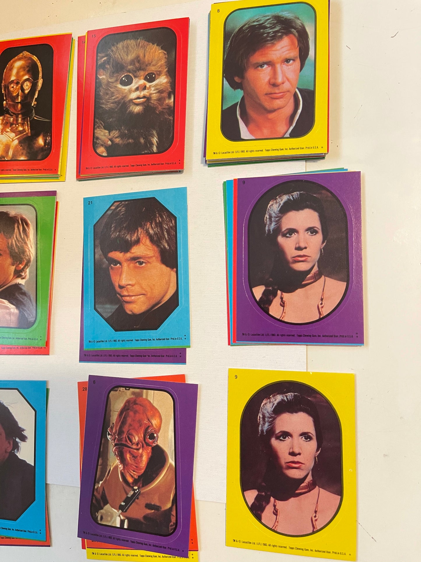 Star Wars Return of the Jedi original sticker 66 cards set 1983