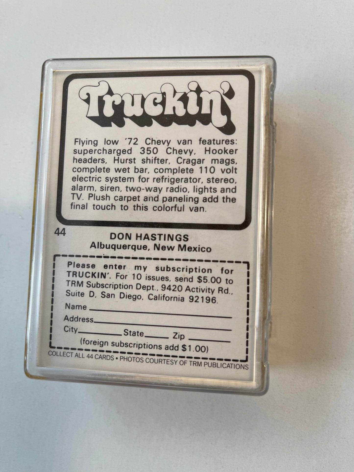 Truckin Donruss complete card set with wrapper 1975