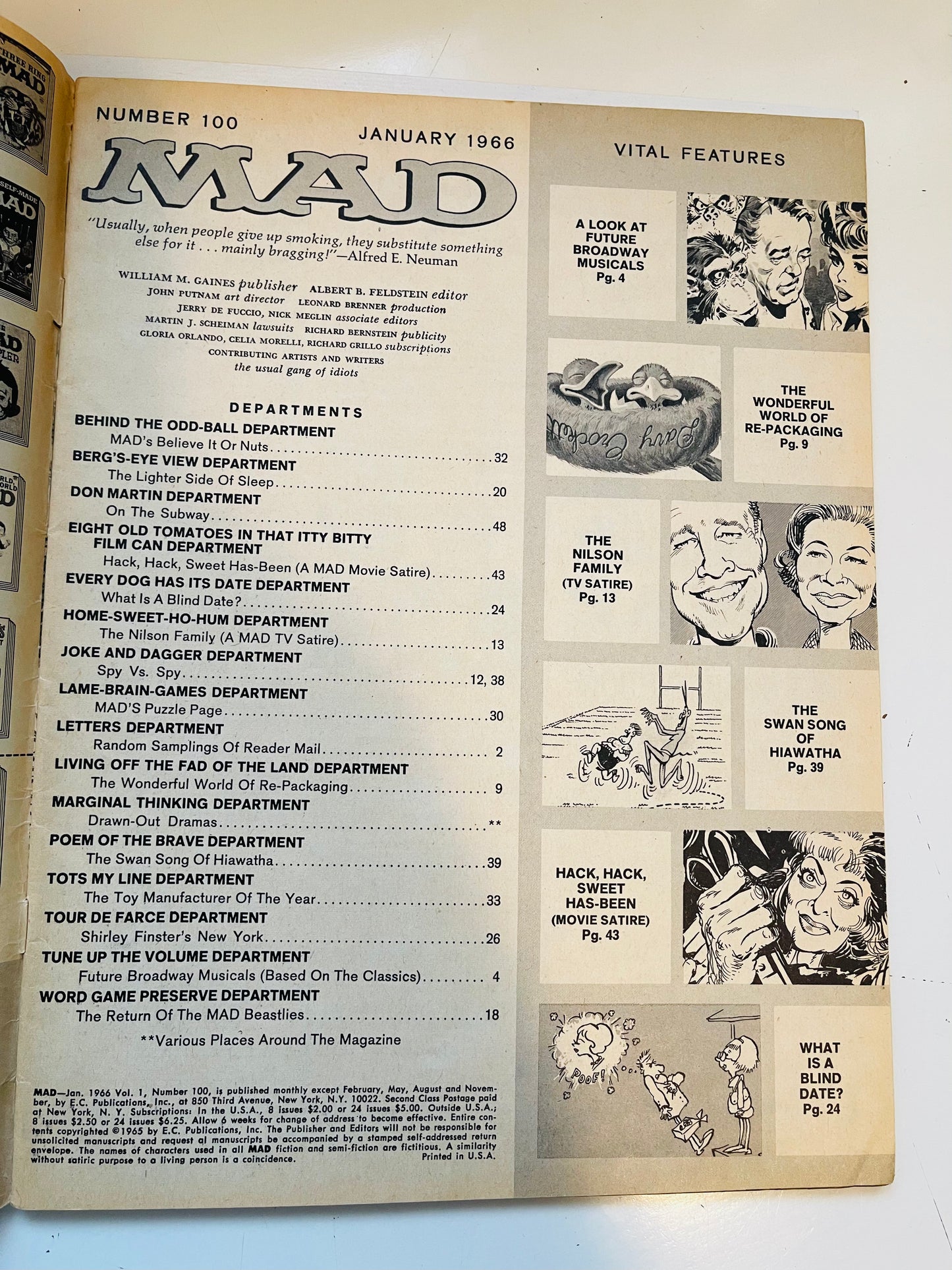 Mad Magazine #100 vintage magazine 1966