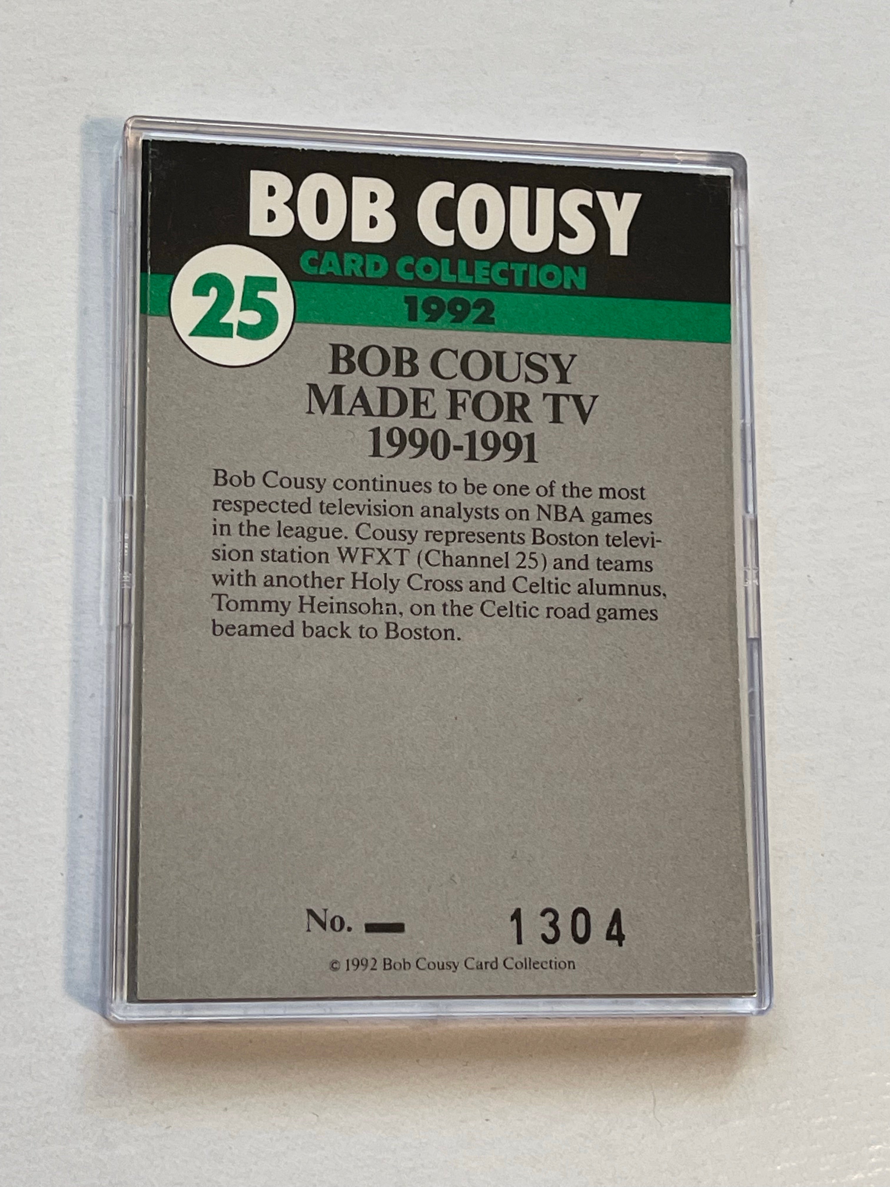 Bob Cousy basketball cards numbered set 1990-91