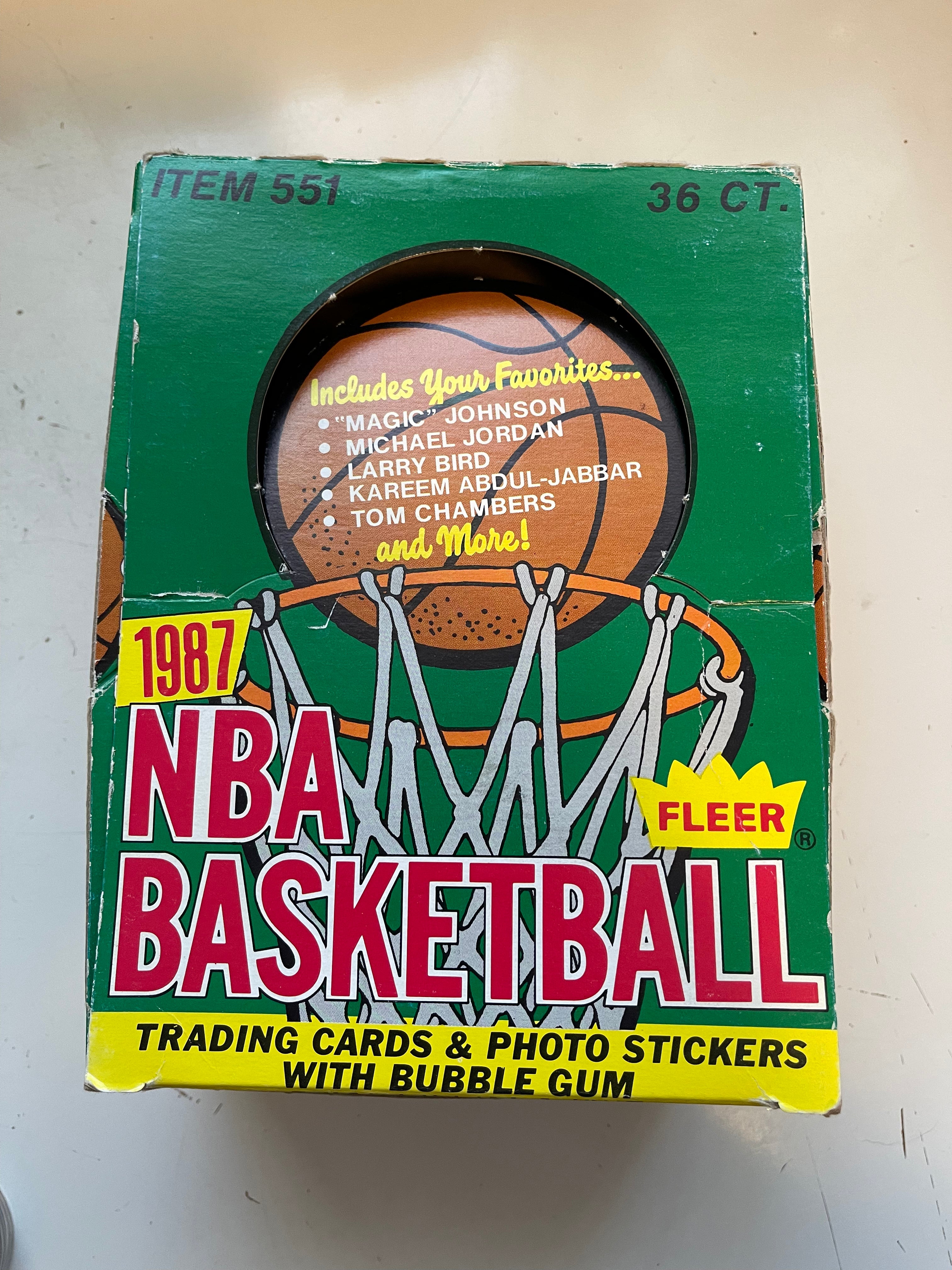 1987 Fleer basketball rare flat display box