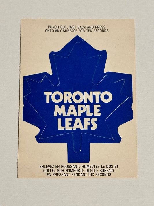 Toronto Maple Leafs logo punch insert hockey card 1970